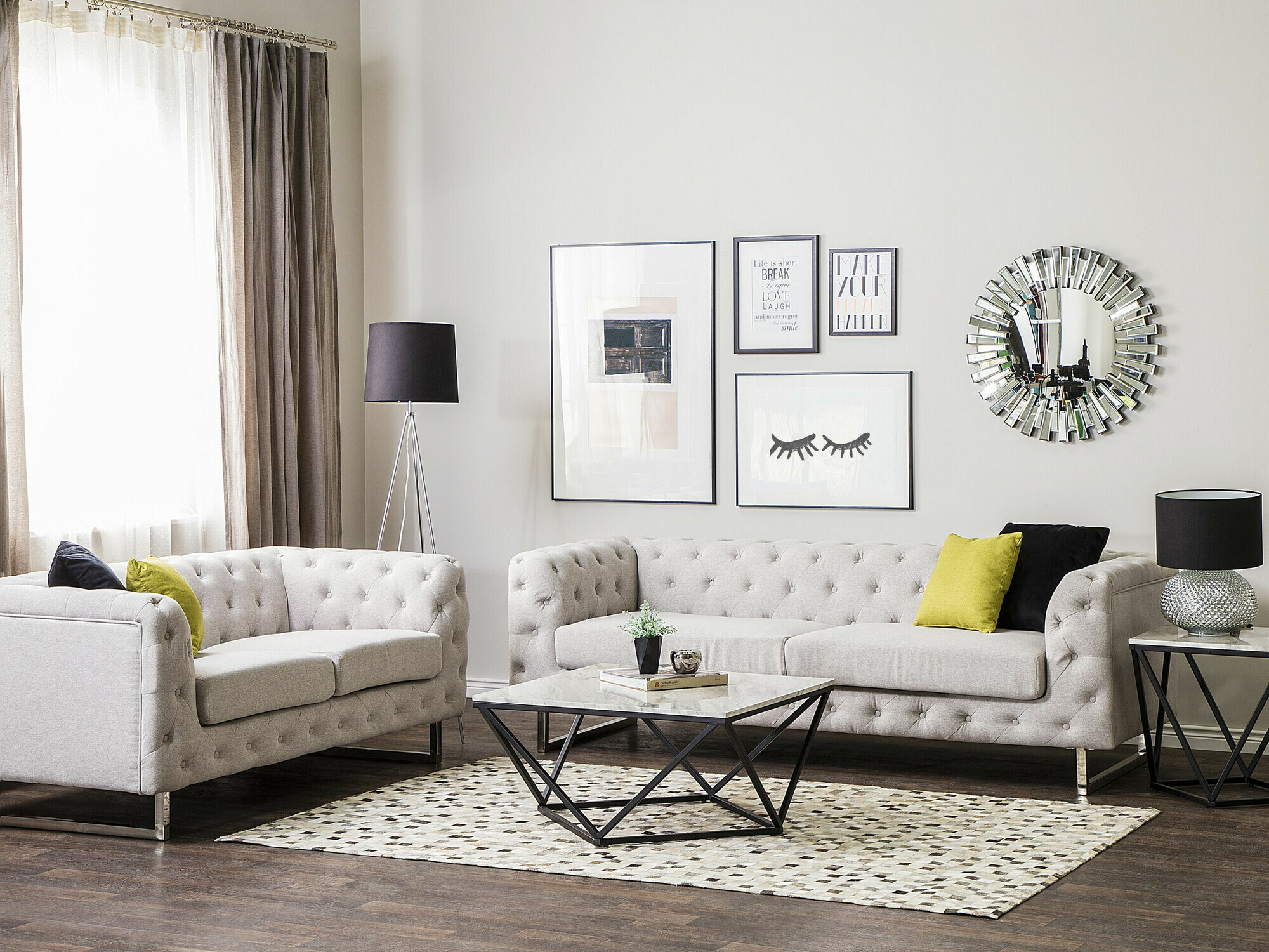 Chesterfield oblazinjeno pohištvo Berwyn 2095 (Bež)