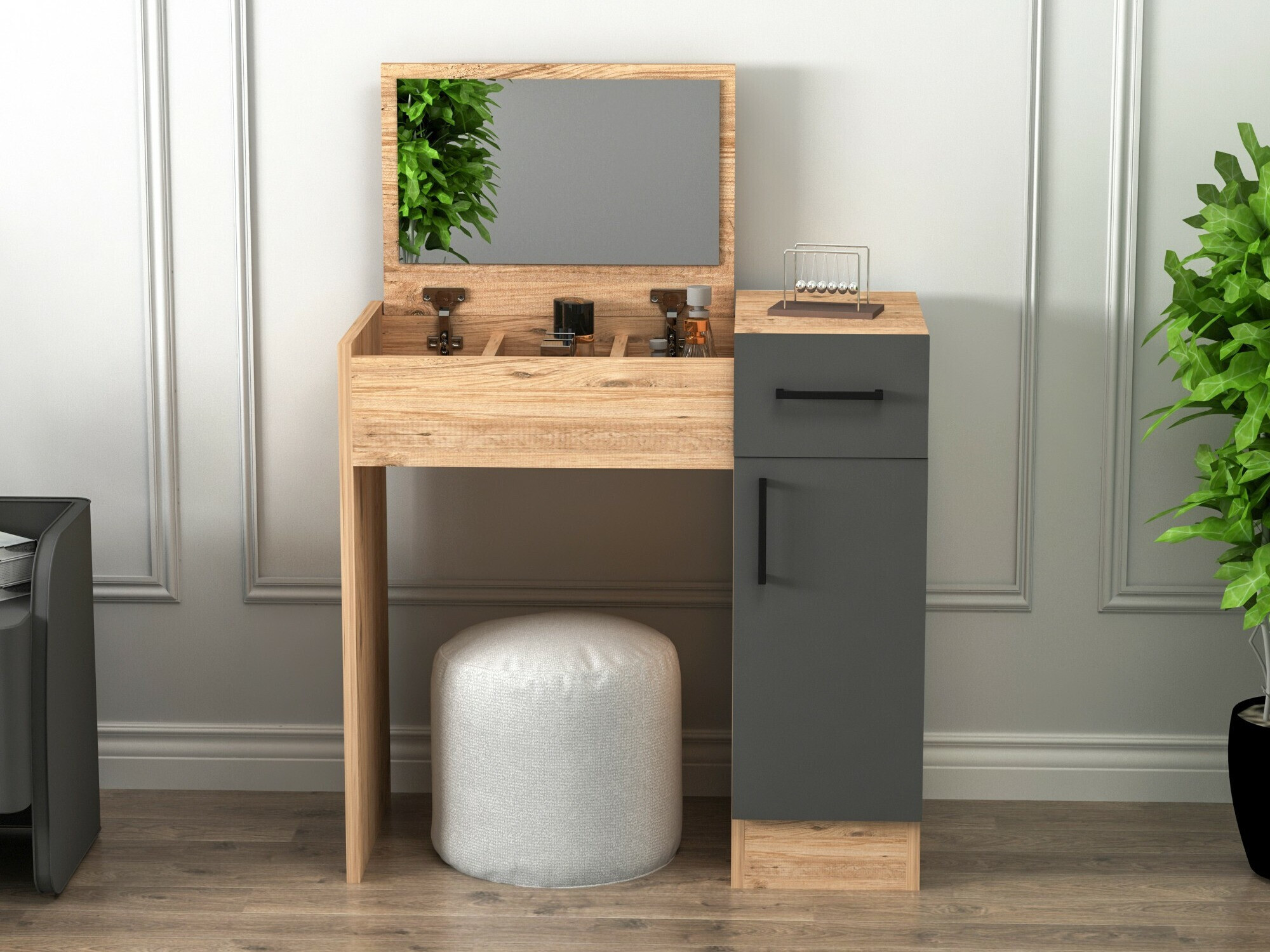 Toaletna mizica Kailua 2162 (Antracit + Bor)