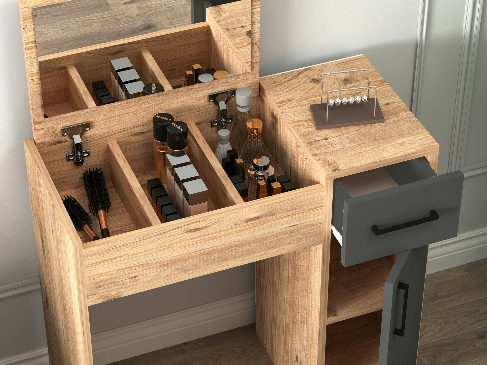 Toaletna mizica Kailua 2162 (Antracit + Bor)