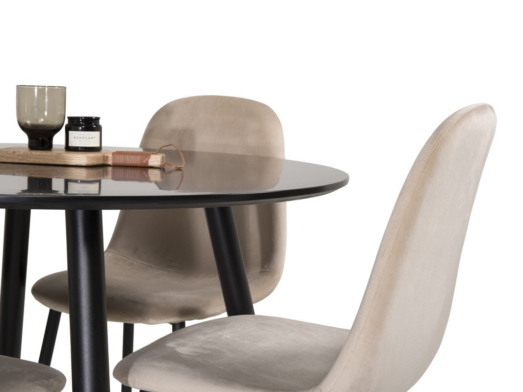 Jedilniški komplet Dallas 348 (Bež + Črna)