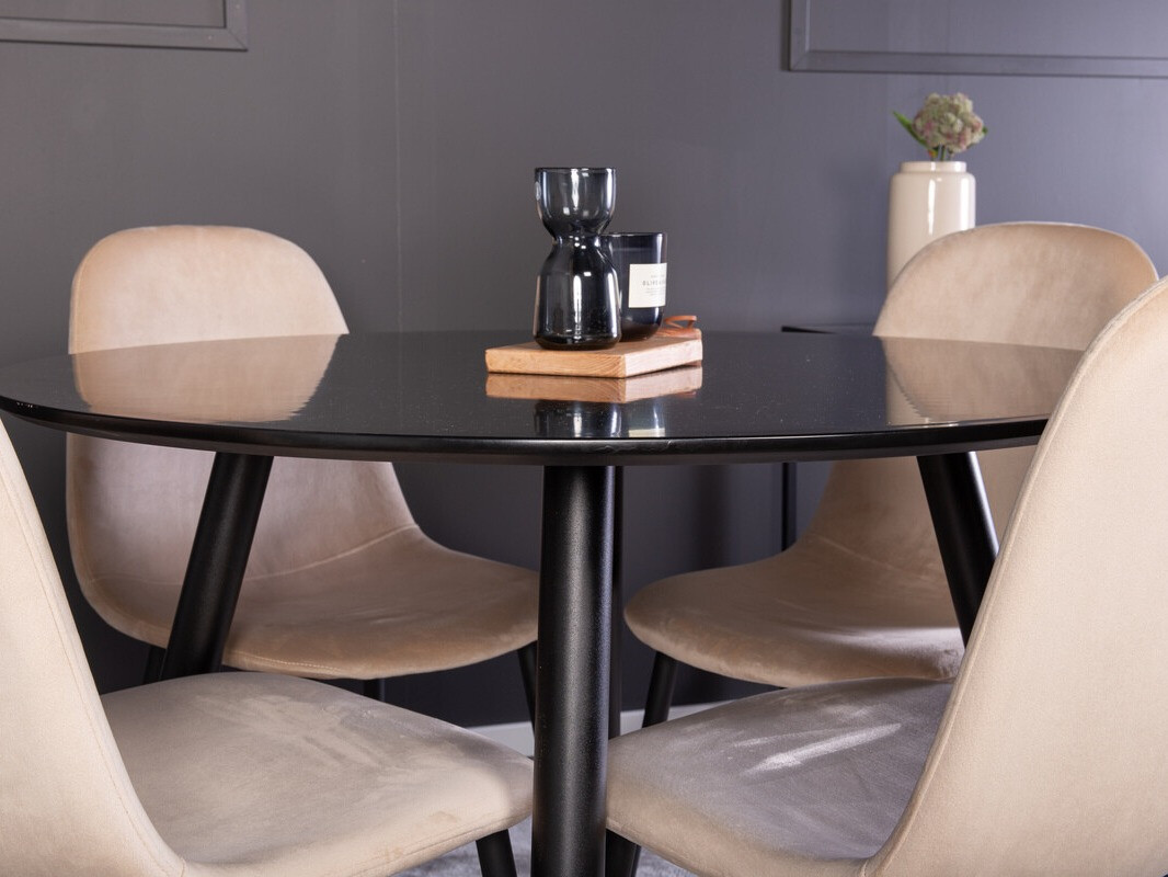 Jedilniški komplet Dallas 348 (Bež + Črna)