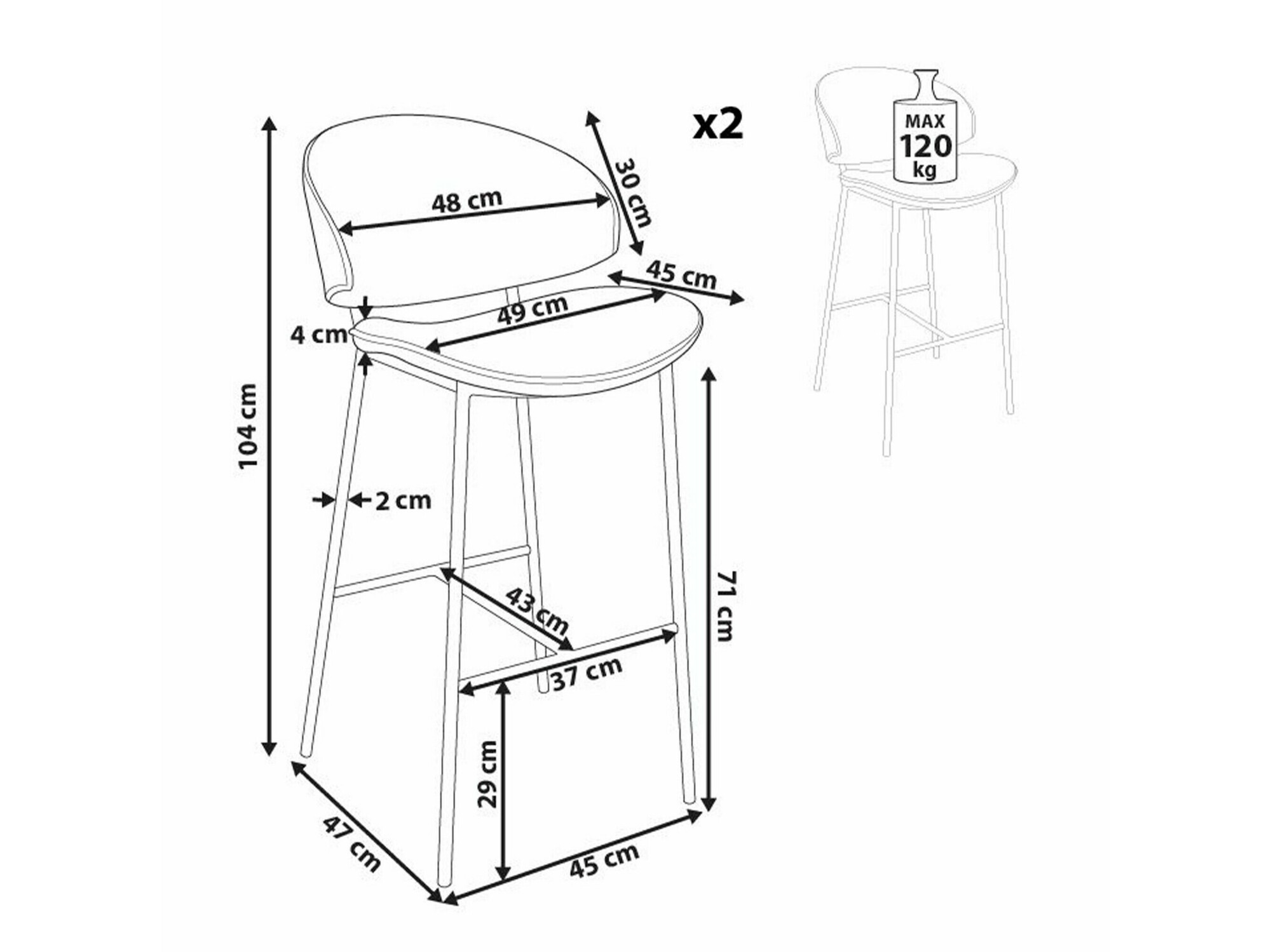 Komplet barskih stolov Berwyn 2116 (Modra)