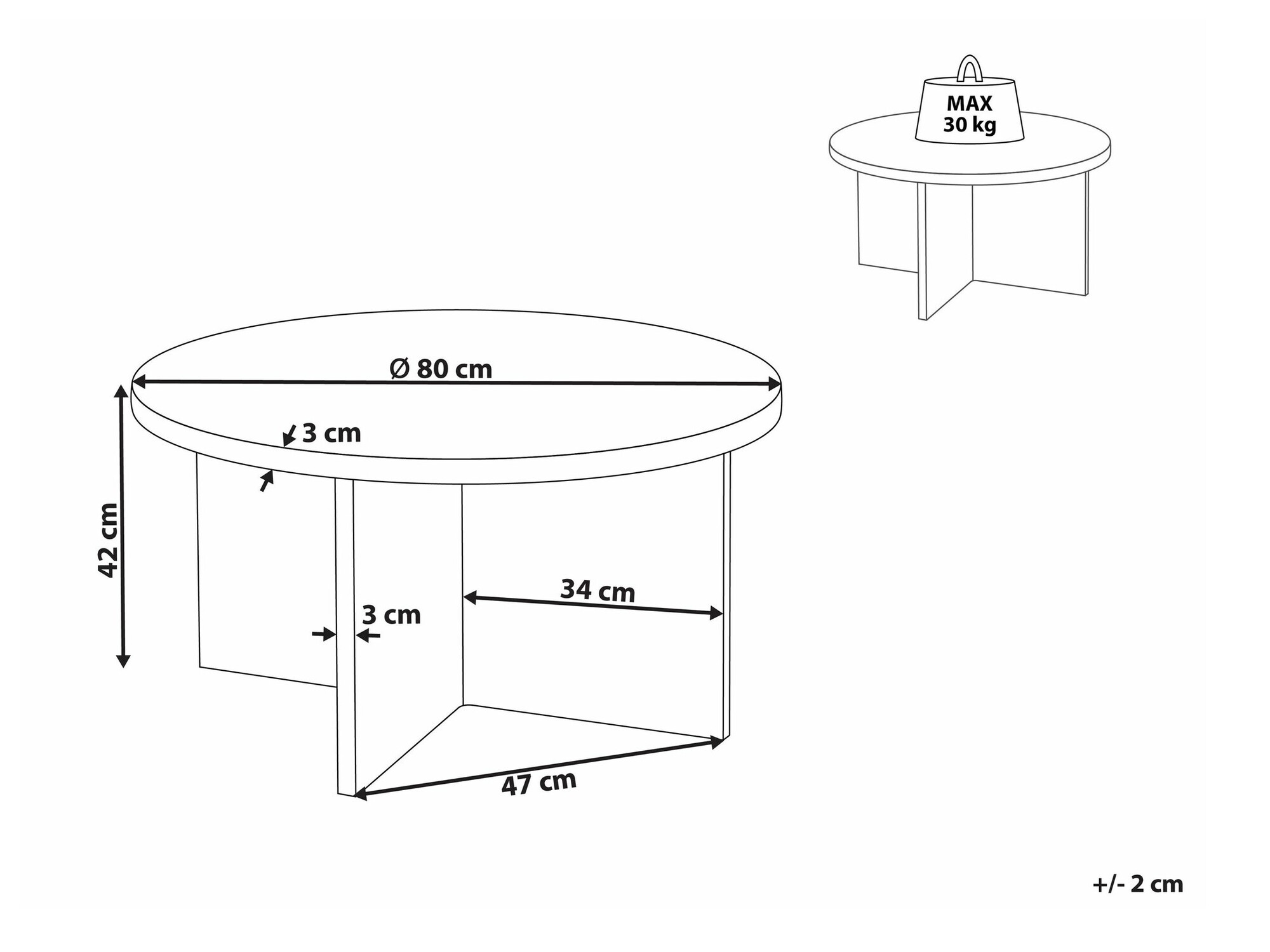 Klubska mizica Berwyn 2129 (Siva)