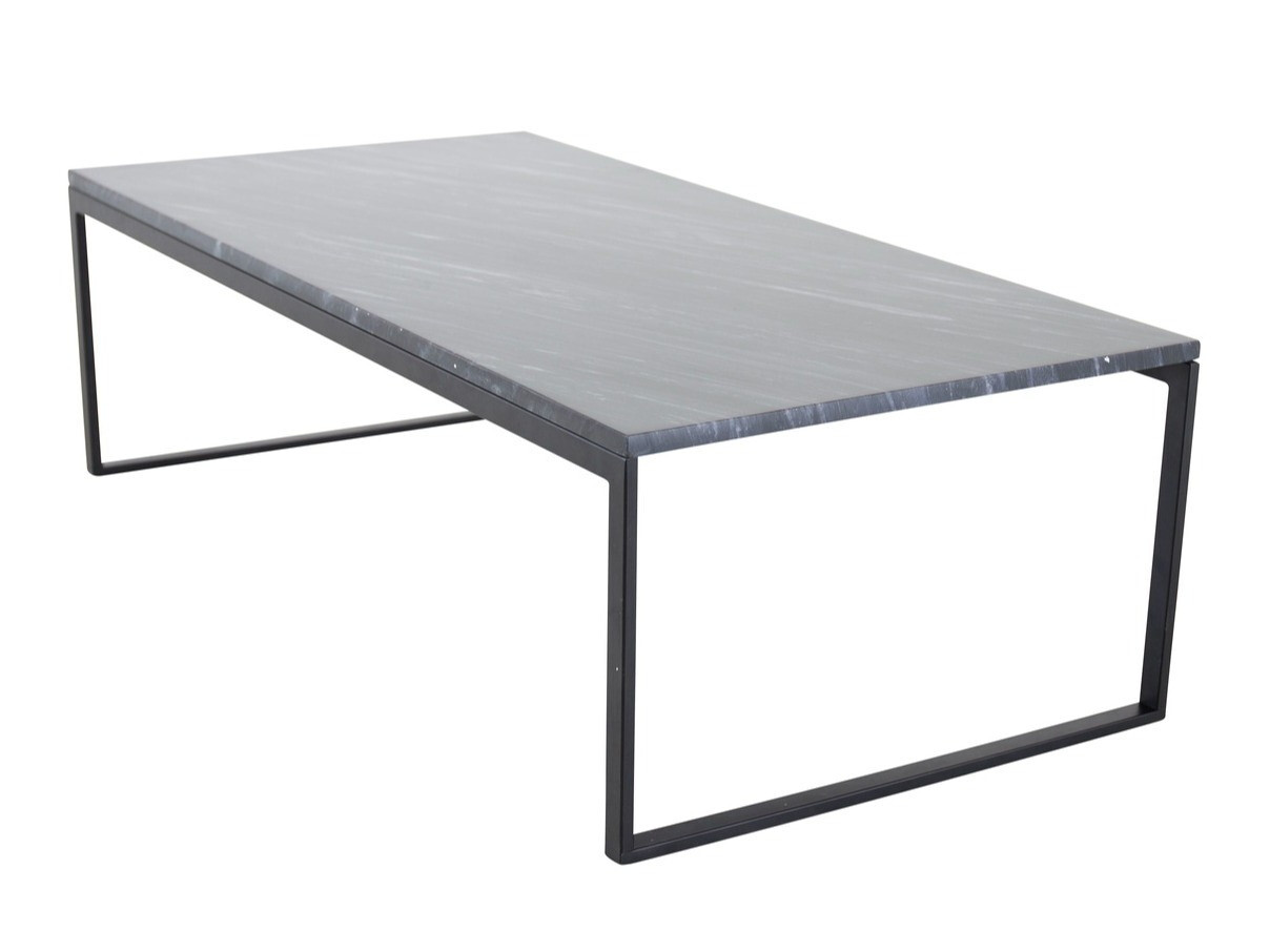 Klubska mizica Dallas 179 (Sivi marmor + Črna)