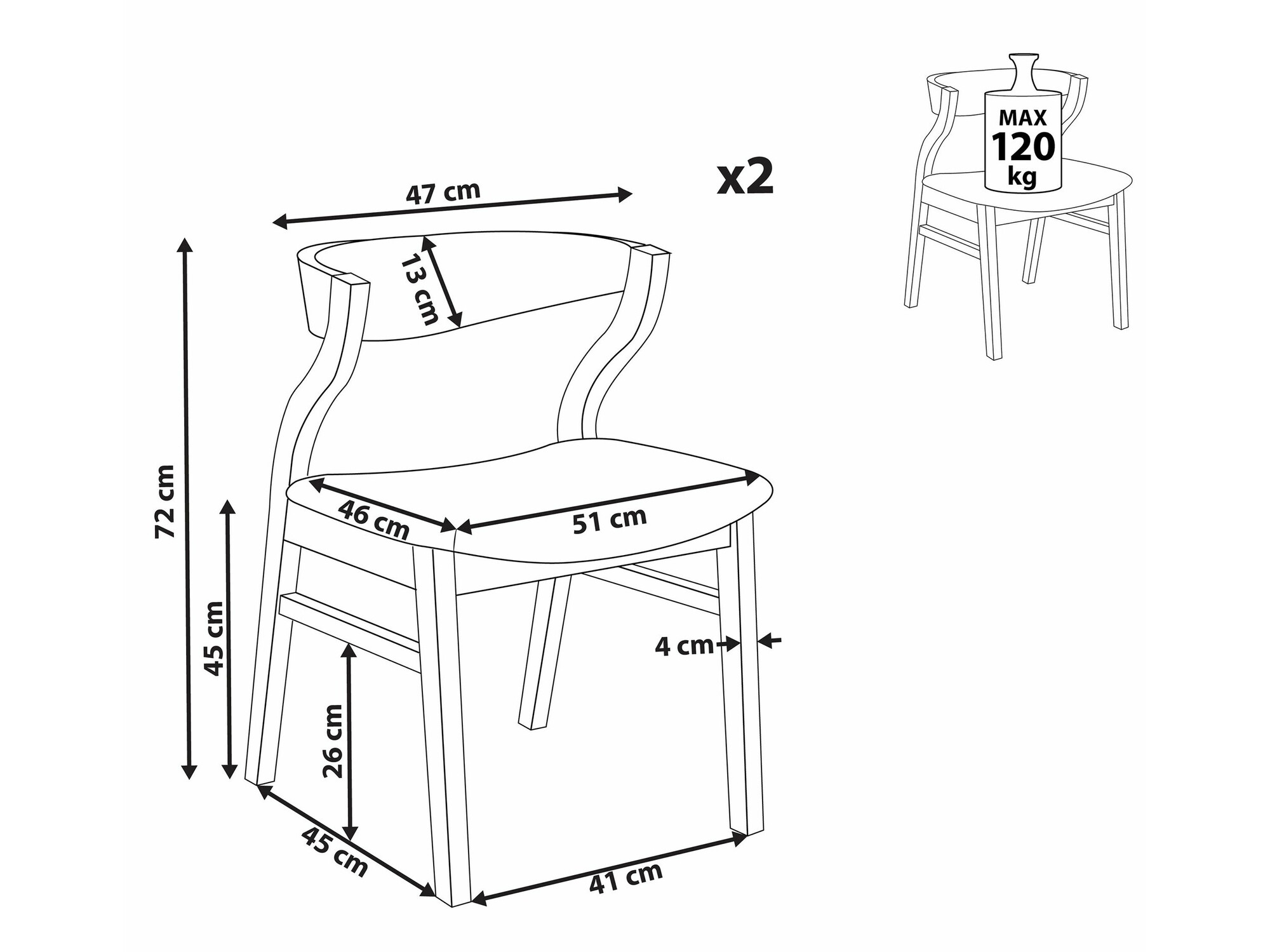 Komplet stolov Berwyn 2123 (Beige + Svetel les)