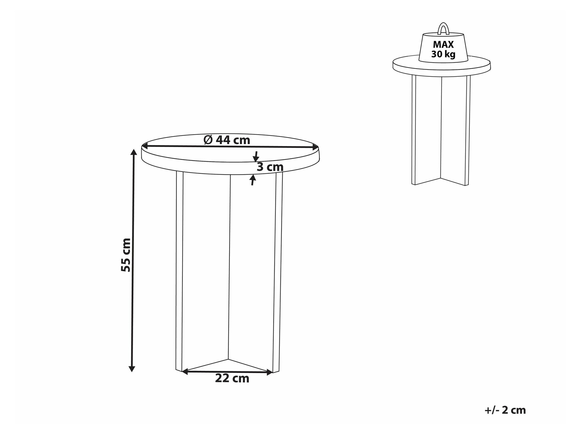 Stranska mizica Berwyn 2128 (Siva)