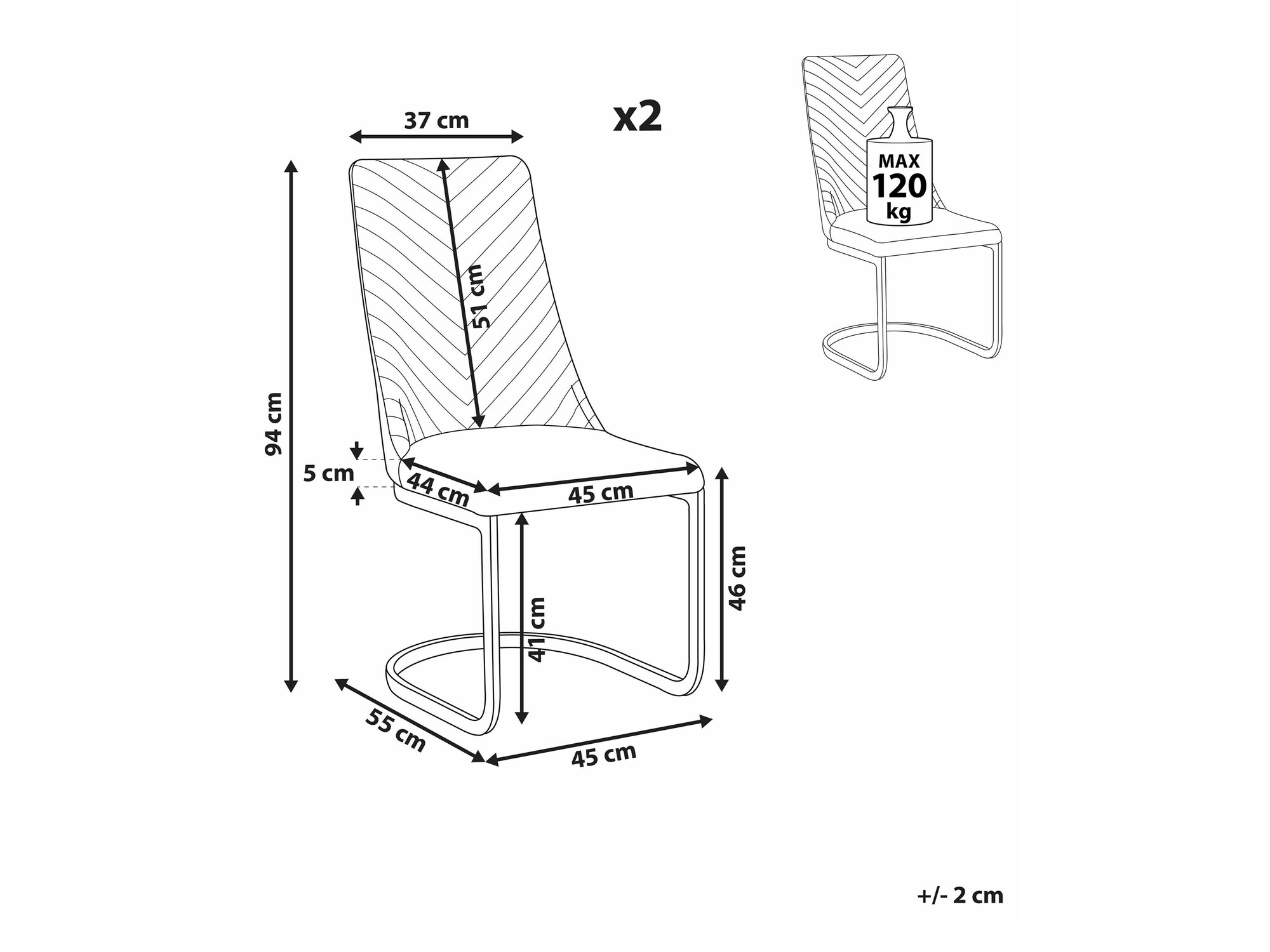Komplet stolov Berwyn 2137 (Modra)