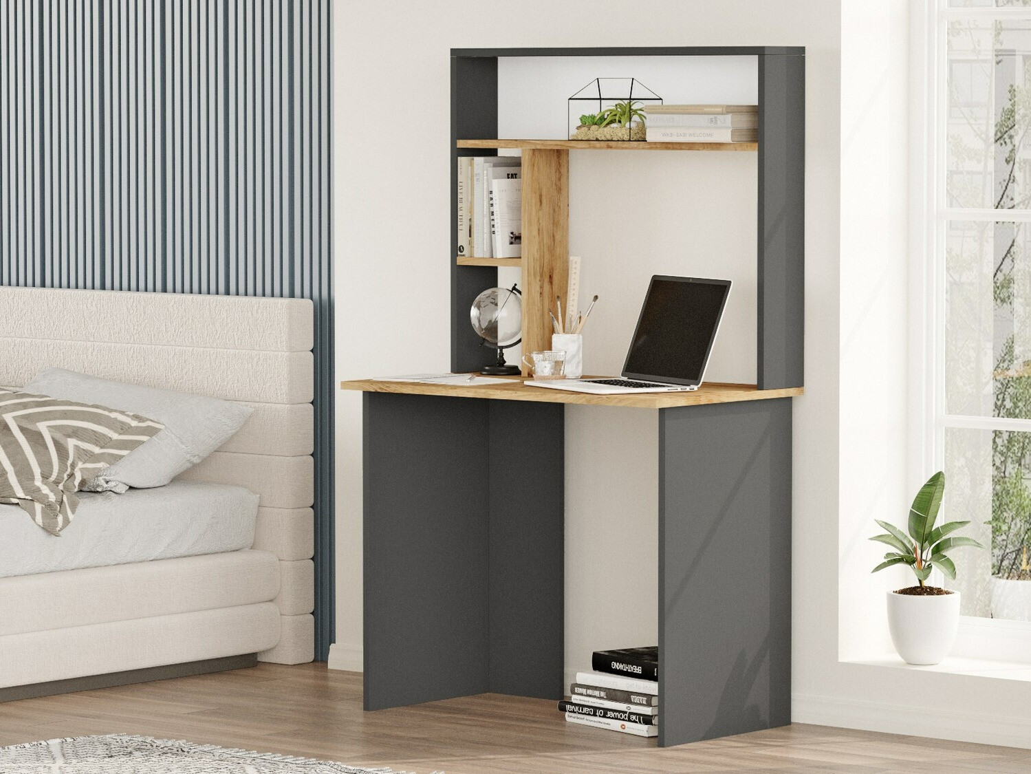 Pisalna miza Asheboro 117 (Antracit + Bor)