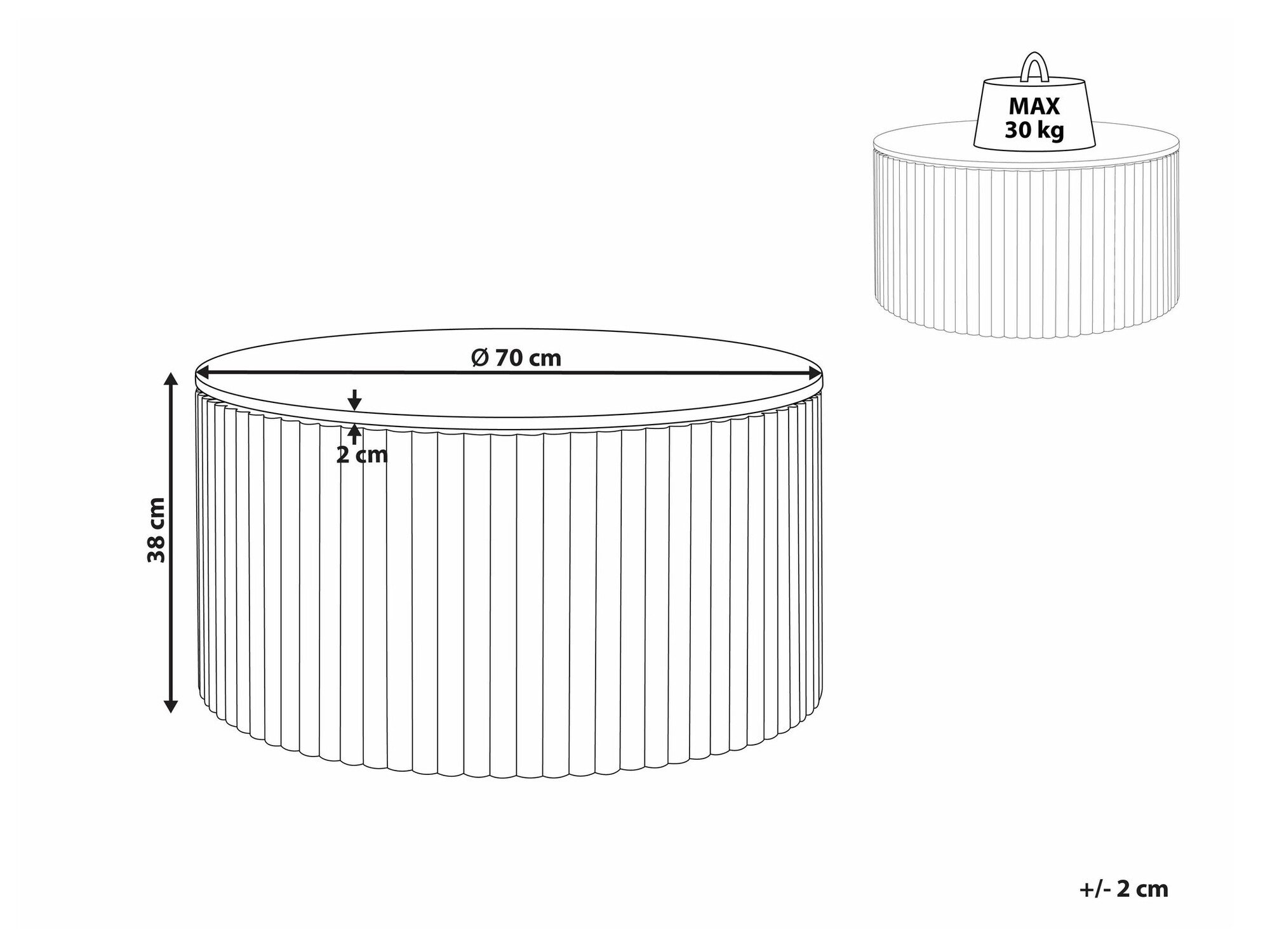 Klubska mizica Berwyn 2140 (Črna)