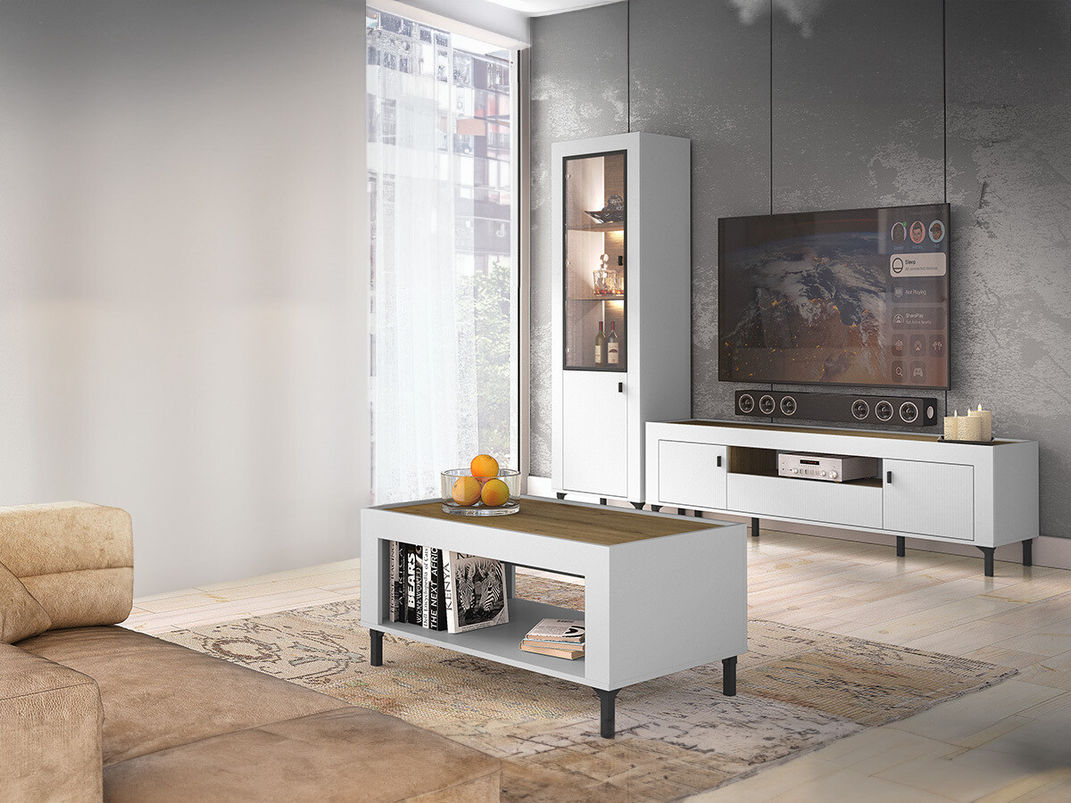 Komplet za dnevno sobo Mormavu 114 (Mat bela)