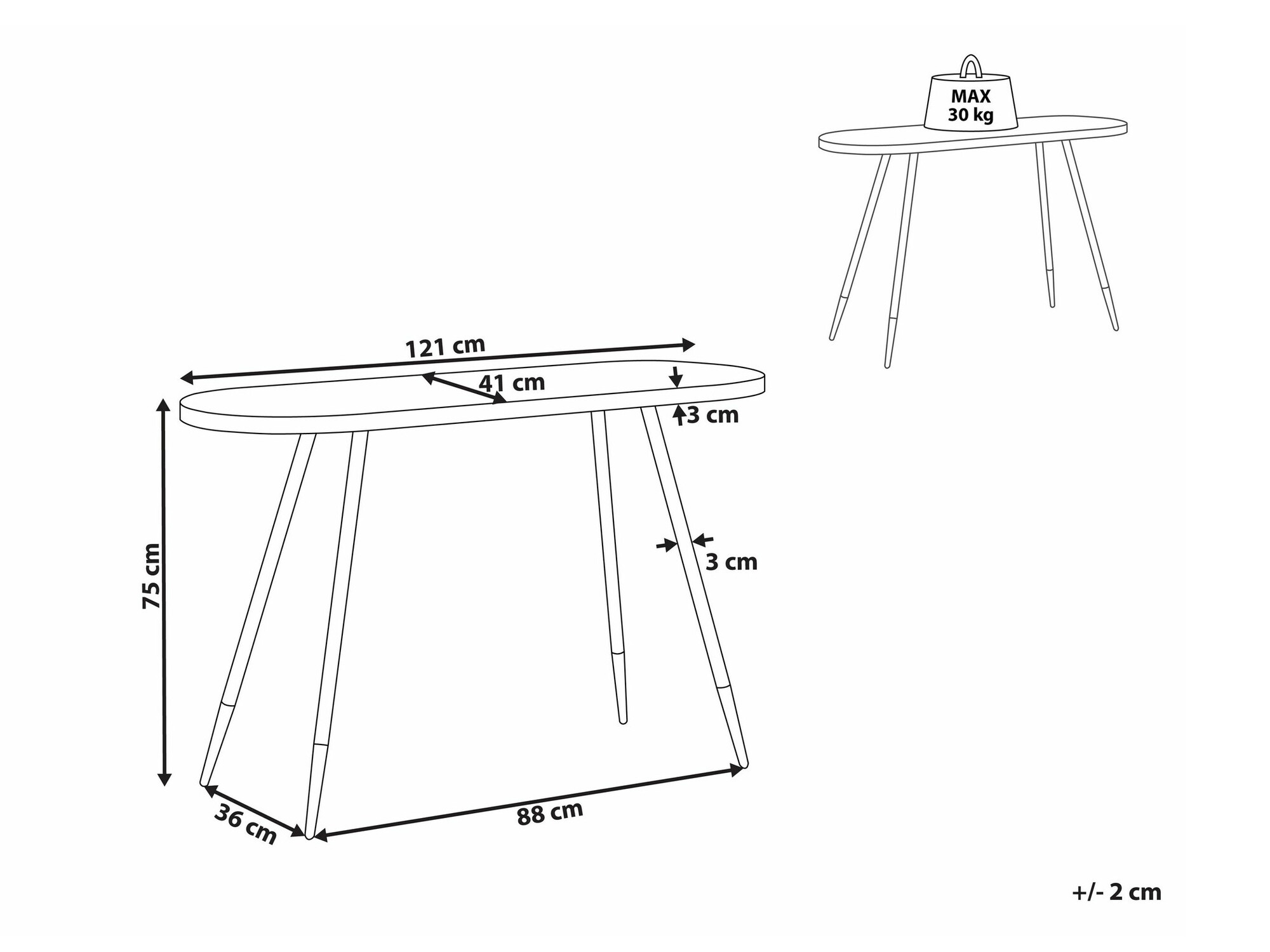 Konzolna miza Berwyn 2147