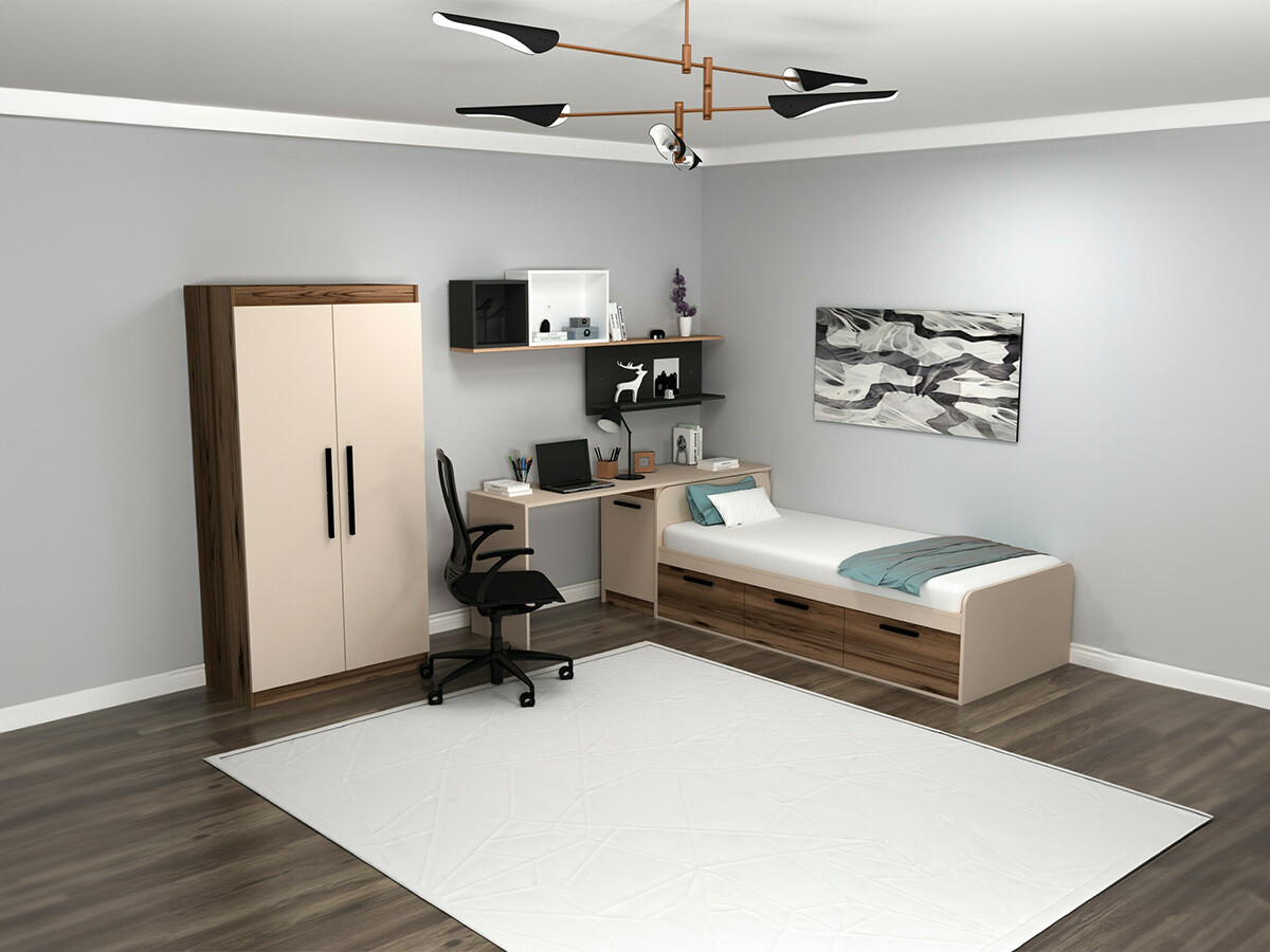 Stenska polica Kailua 2184 (Bela + Antracit + Bor)