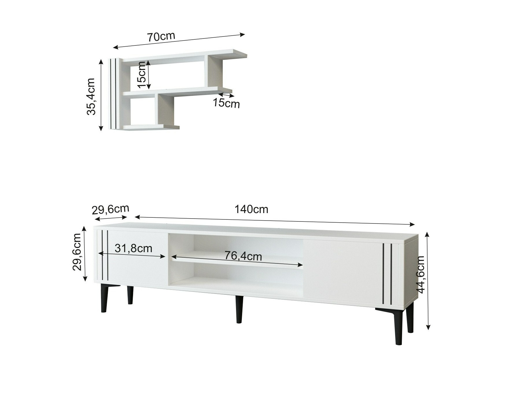 Komplet za dnevno sobo Kailua 2211 (Bela)