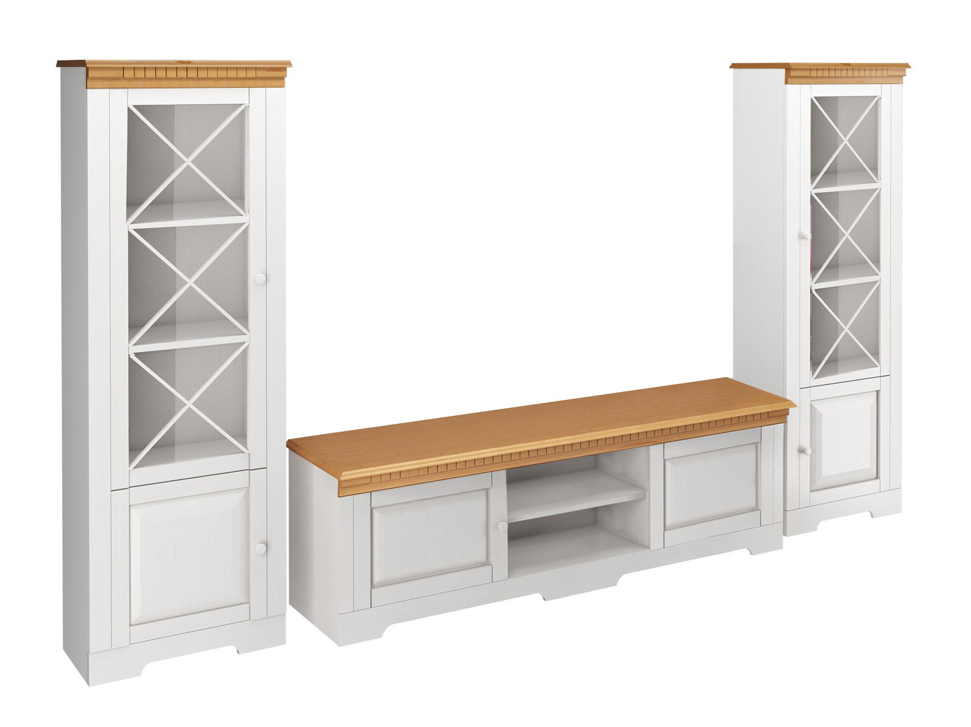 Komplet za dnevno sobo Cavfelo 112 (Bela + Medeni hrast)