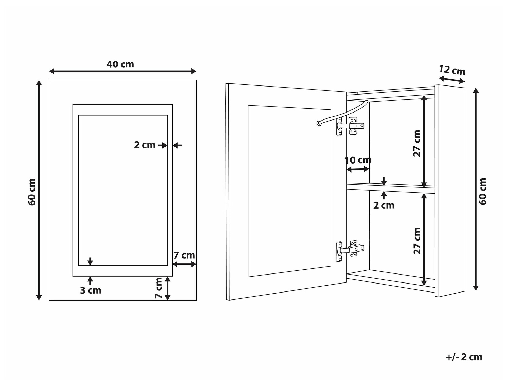 Kopalniška omarica z ogledalom Berwyn 2162 (Črna)