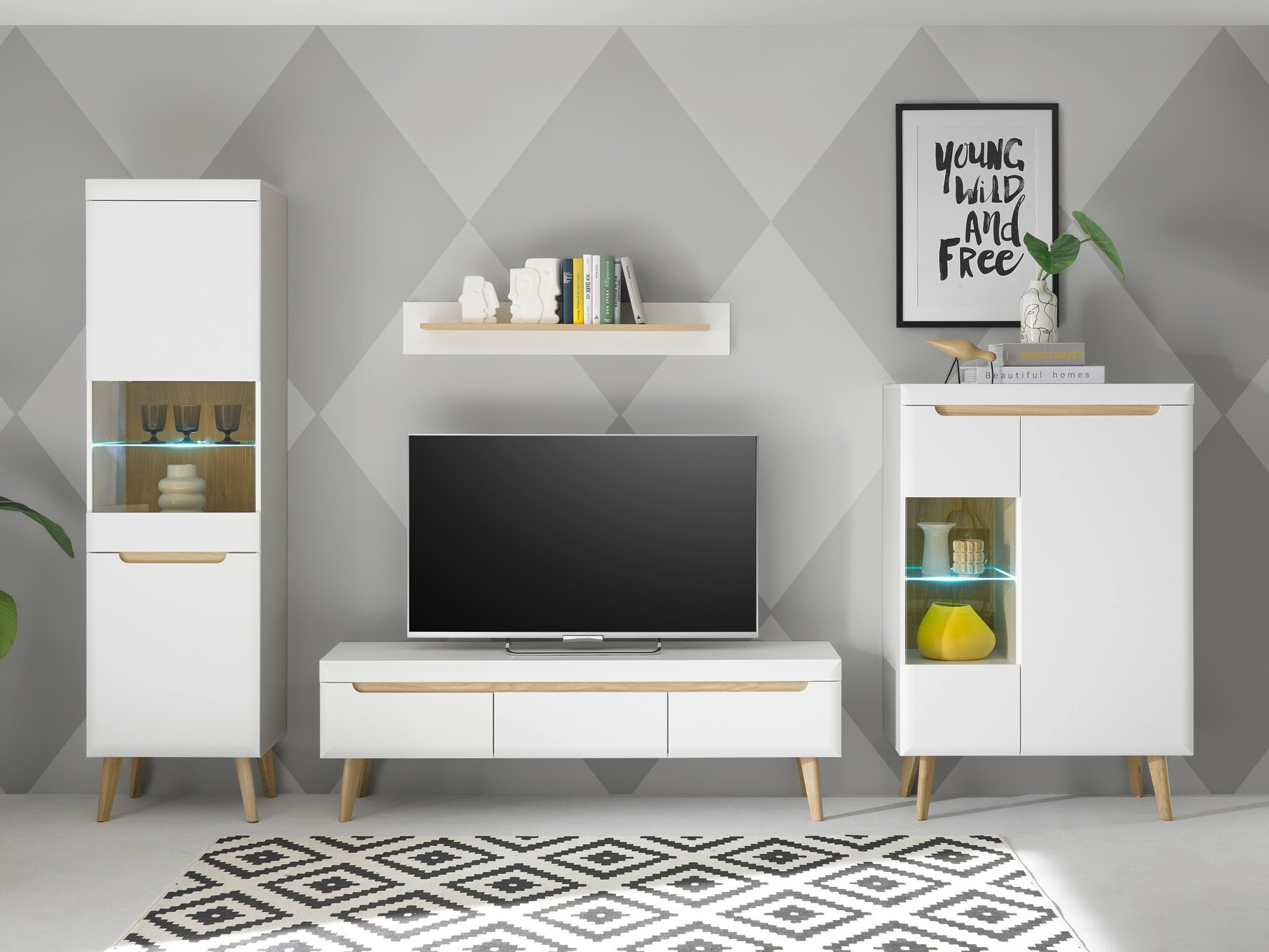 Komplet za dnevno sobo Vircava 111 (Bela)