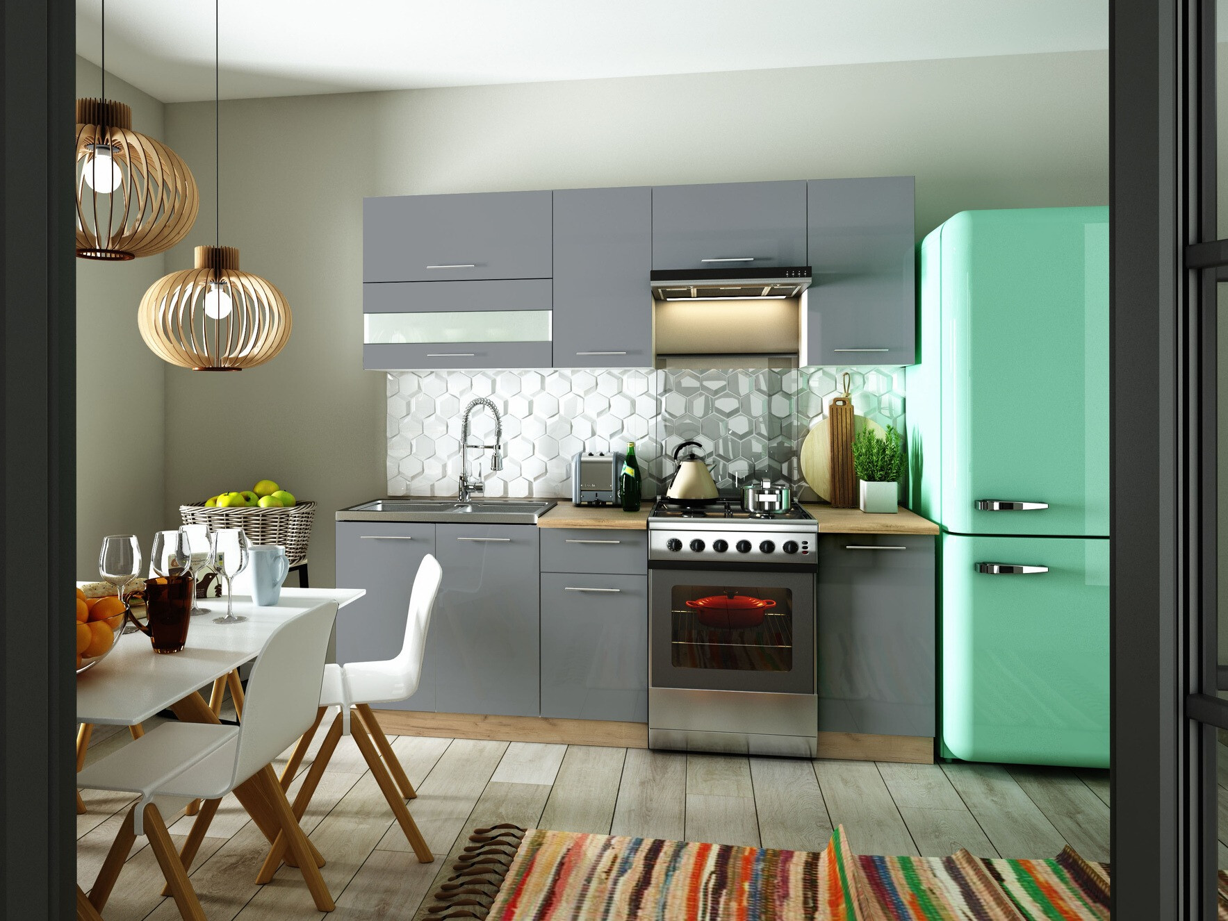 Modularna stenska omarica Tiffa Grey 114