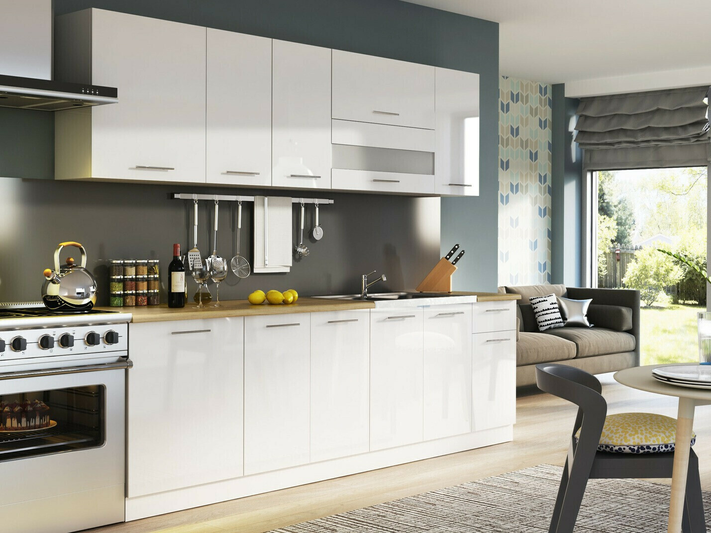 Modularna stenska omarica Tiffa White 124