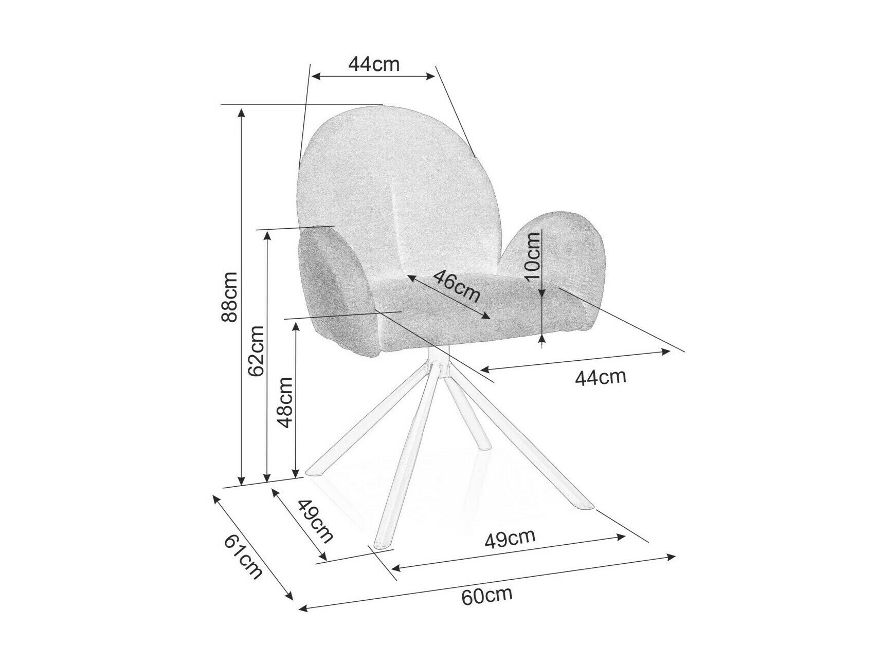 Stol Detroit 411 (Siva)