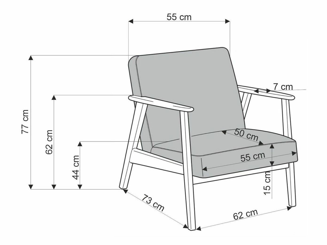 Fotelj Houston 2116 (Bež + Oreh)