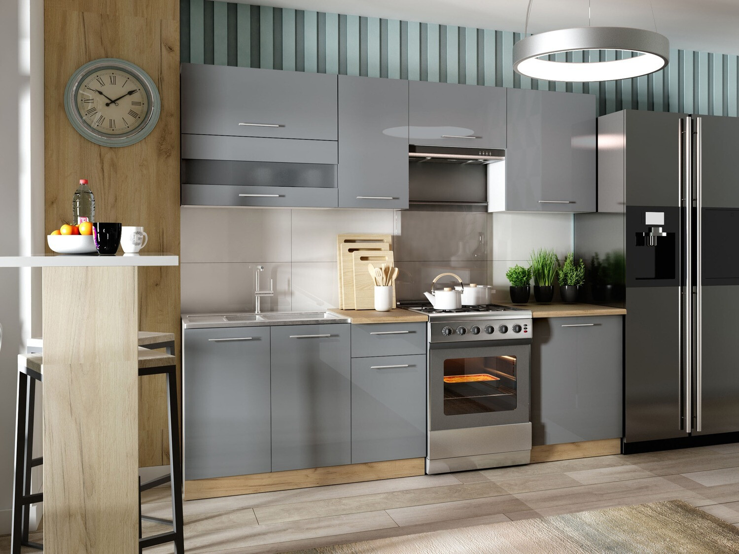 Modularna stenska omarica Tiffa Grey 116
