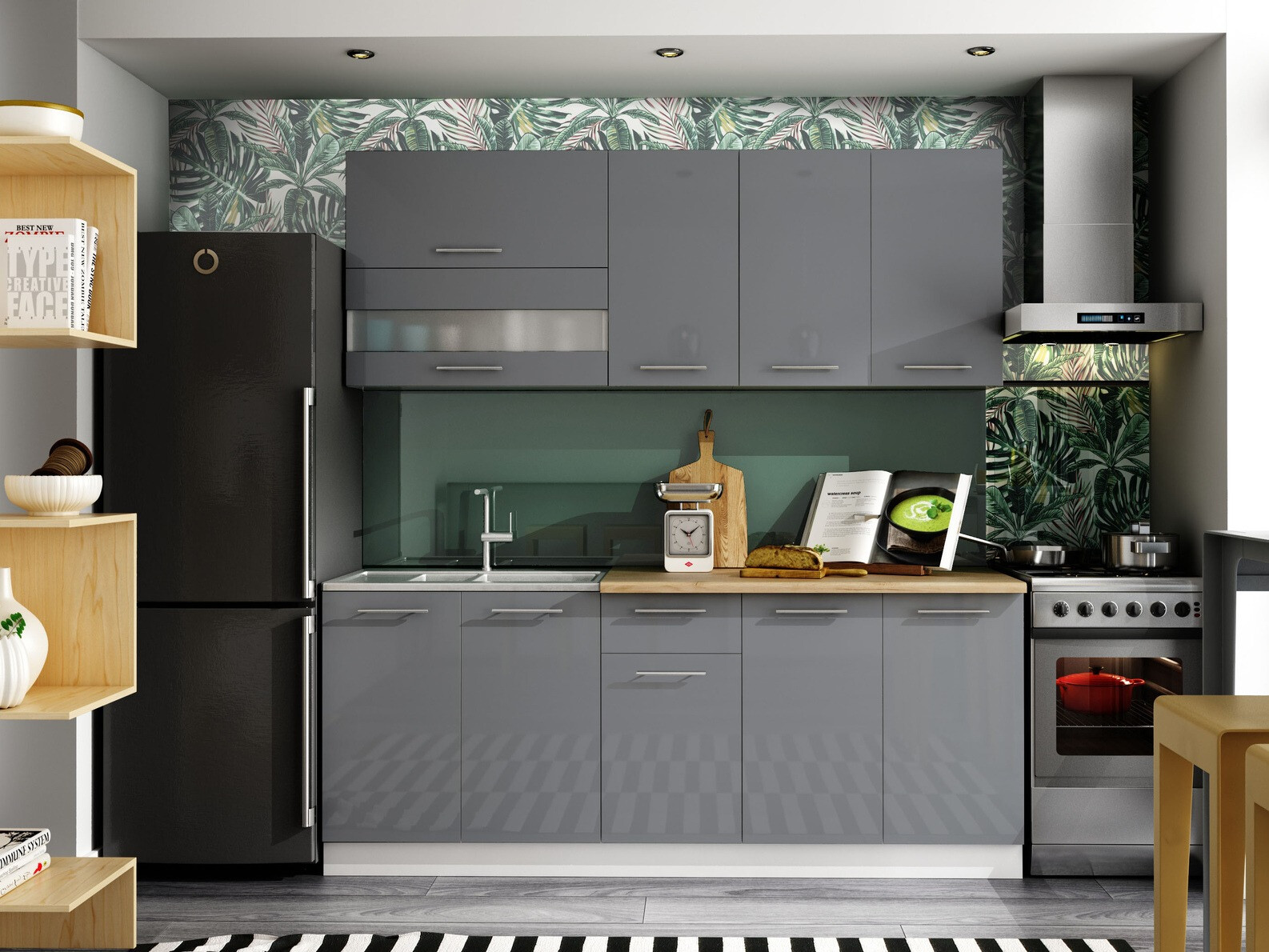 Modularna stenska omarica Tiffa Grey 118