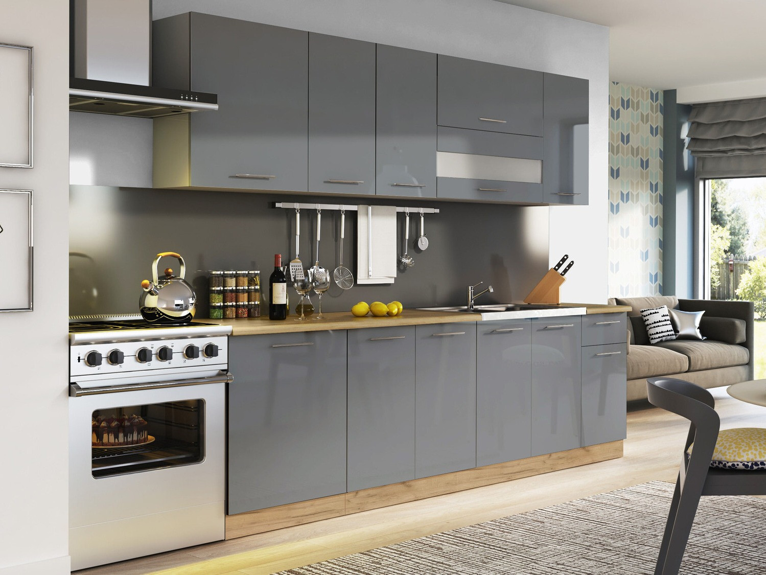 Modularna omarica z vrati Tiffa Grey 143