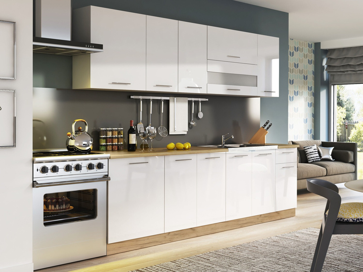 Modularna omarica z vrati Tiffa White 146