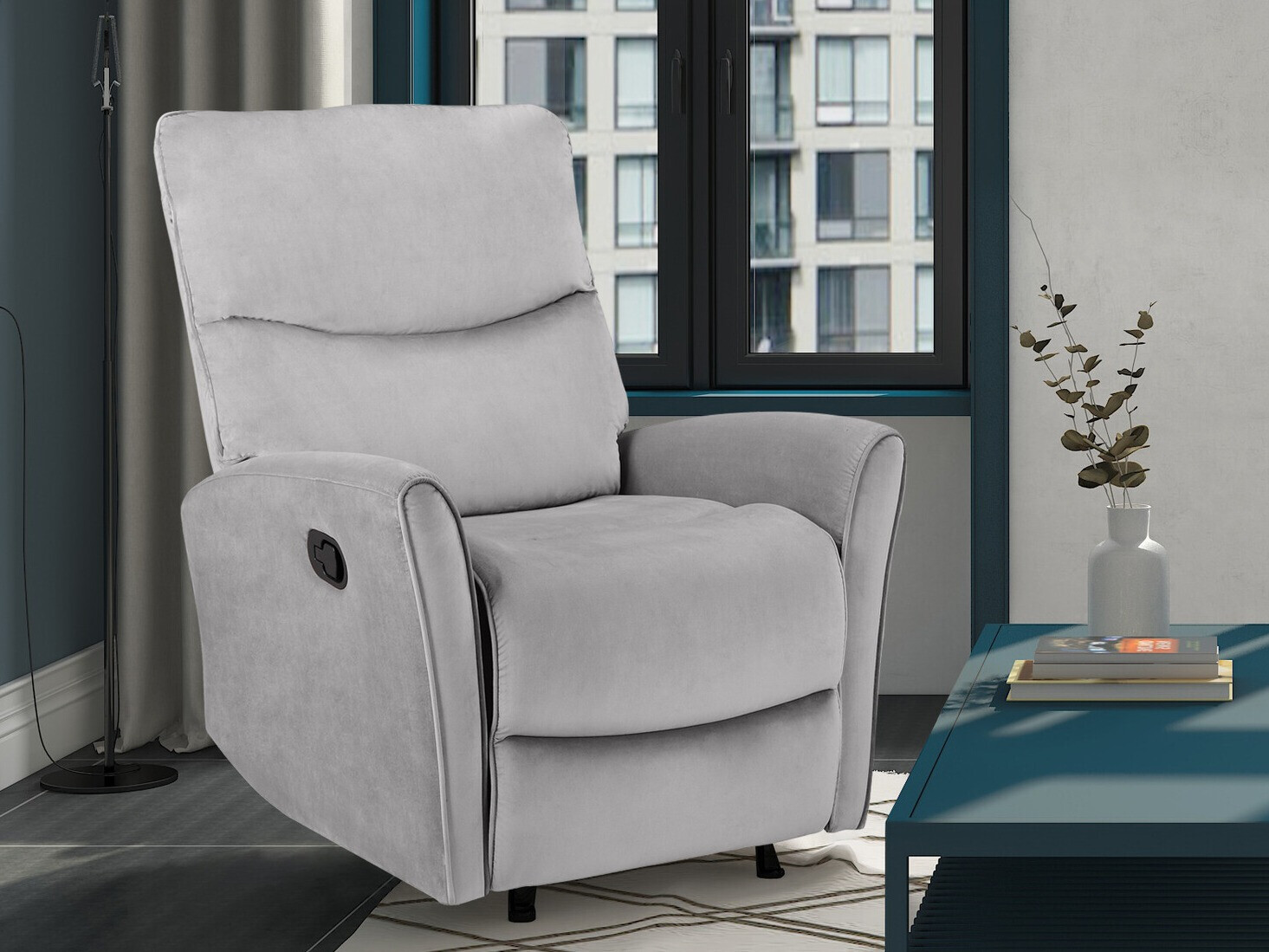 Fotelj s počivalnikom Denton 1346 (Siva)