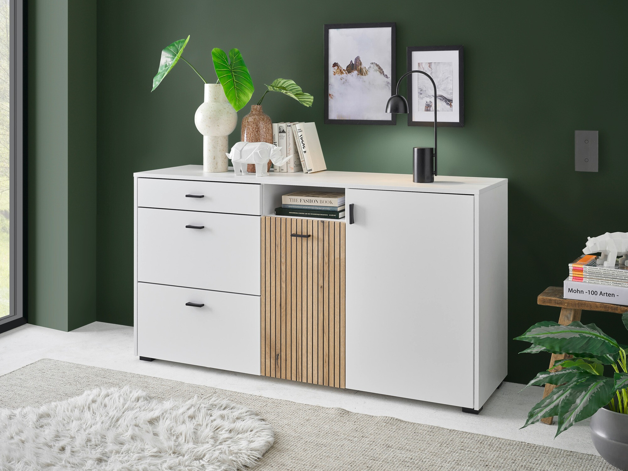 Komoda Belmelu 107 (Bela + Hrast)