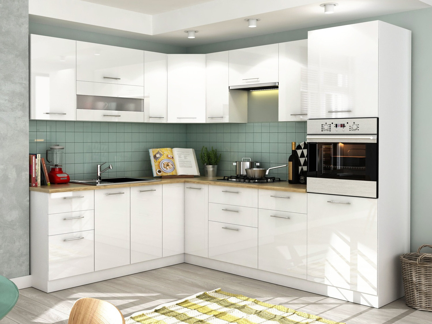 Modularna kotna omarica Tiffa White 148