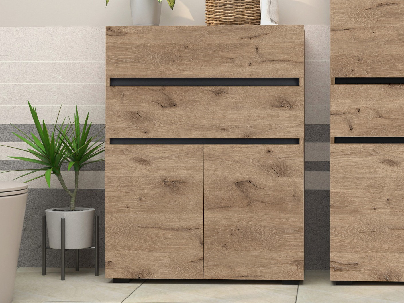 Prostostoječa Kopalniška omarica Soncamu 101 (Hrast)