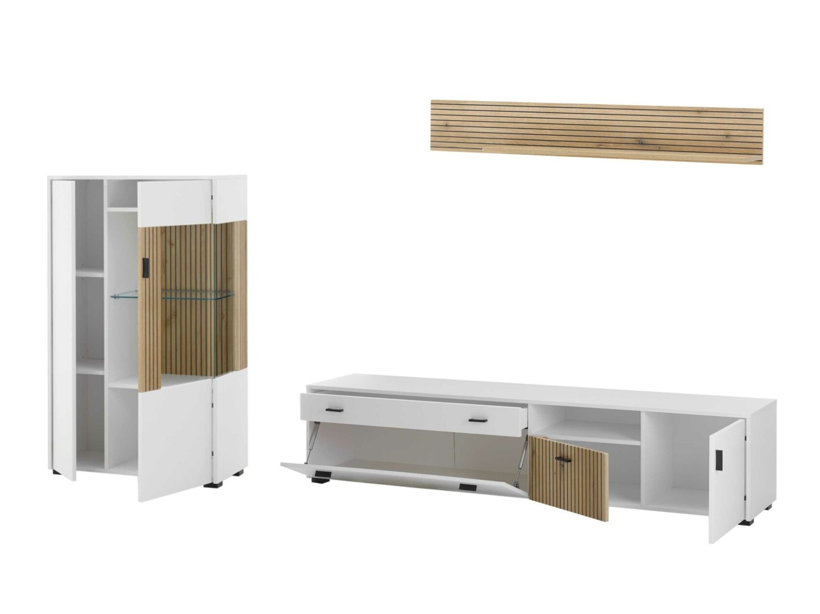 Komplet za dnevno sobo Belmelu 119 (Bela + Hrast)