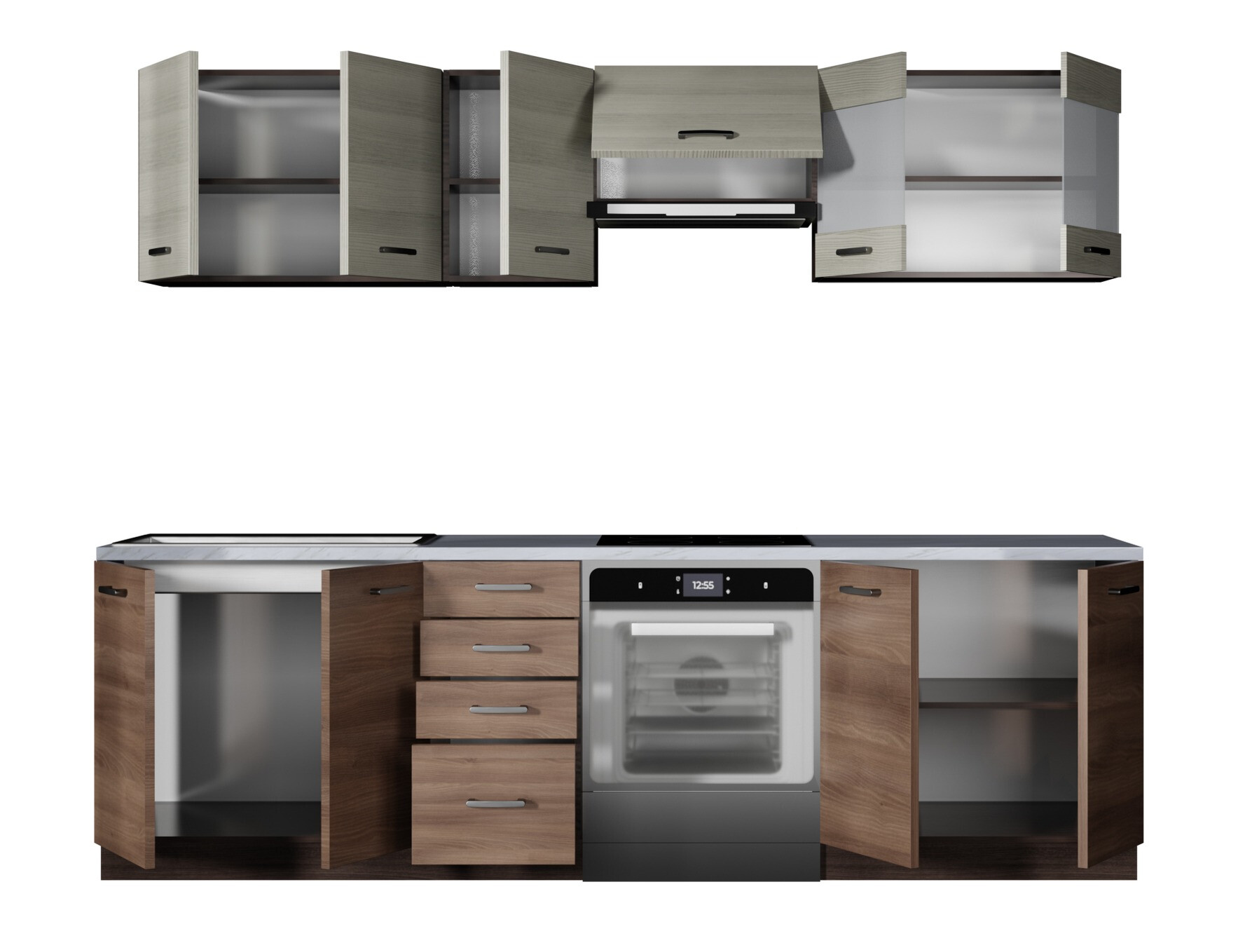 Kuhinjski blok Houston 1138 (Temen hrast + Lahki hrast)