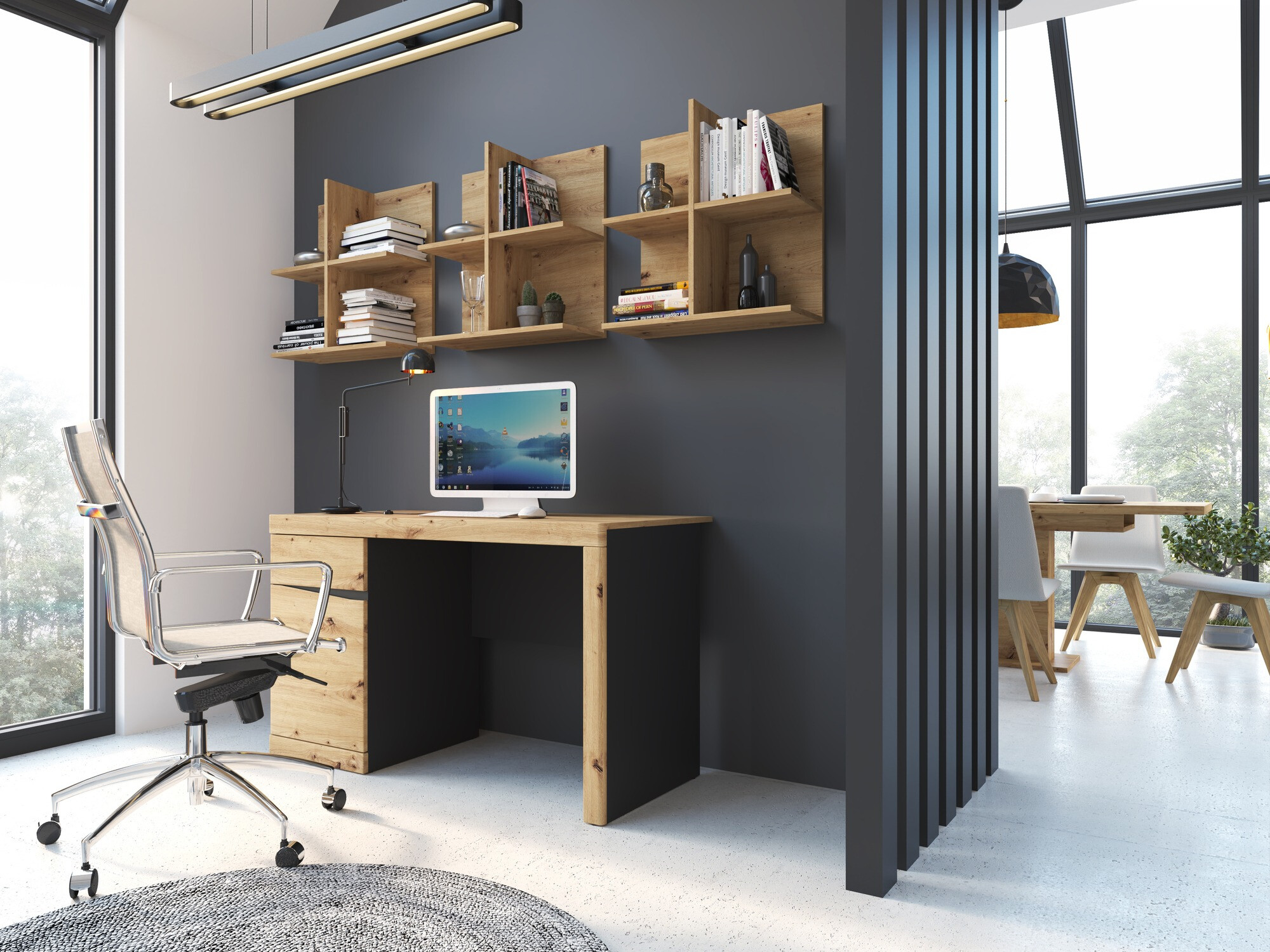 Stenska polica Venlori 126 (Artisan hrast)