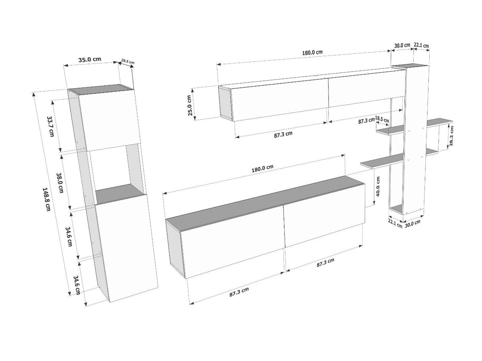 Komplet za dnevno sobo Kailua 1596