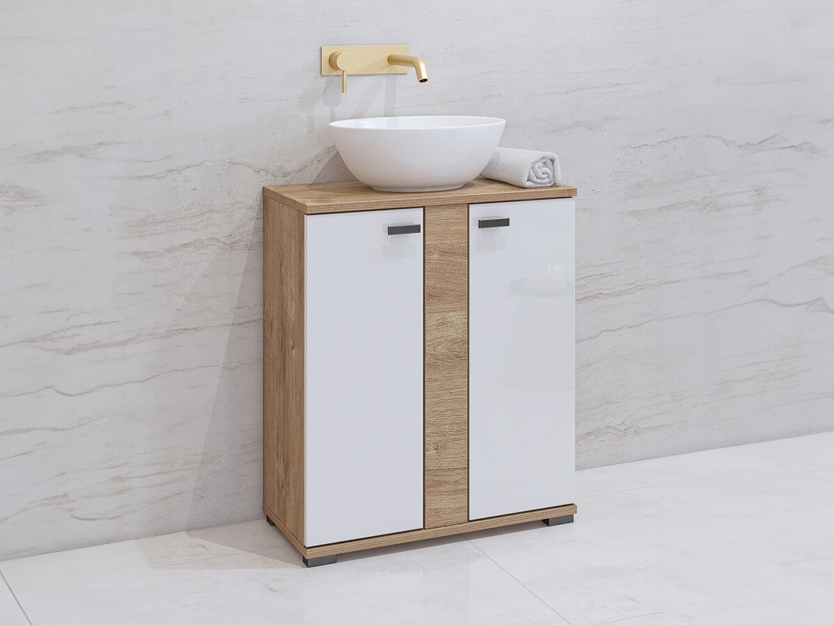 Prostostoječa kopalniška omarica za umivalnik Cavmelo 104