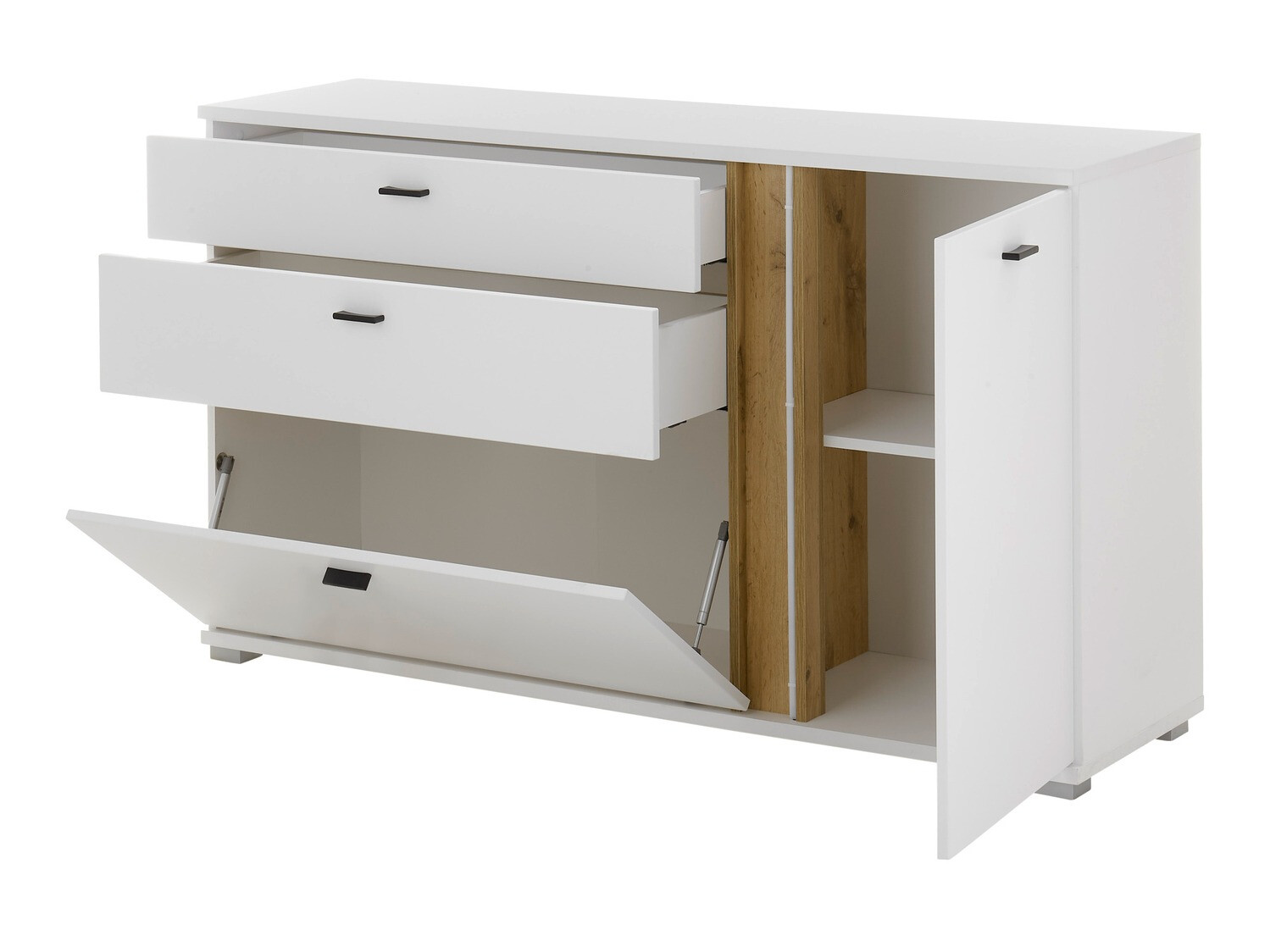 Komoda Avimavi 106 (Bela + Wotan hrast)