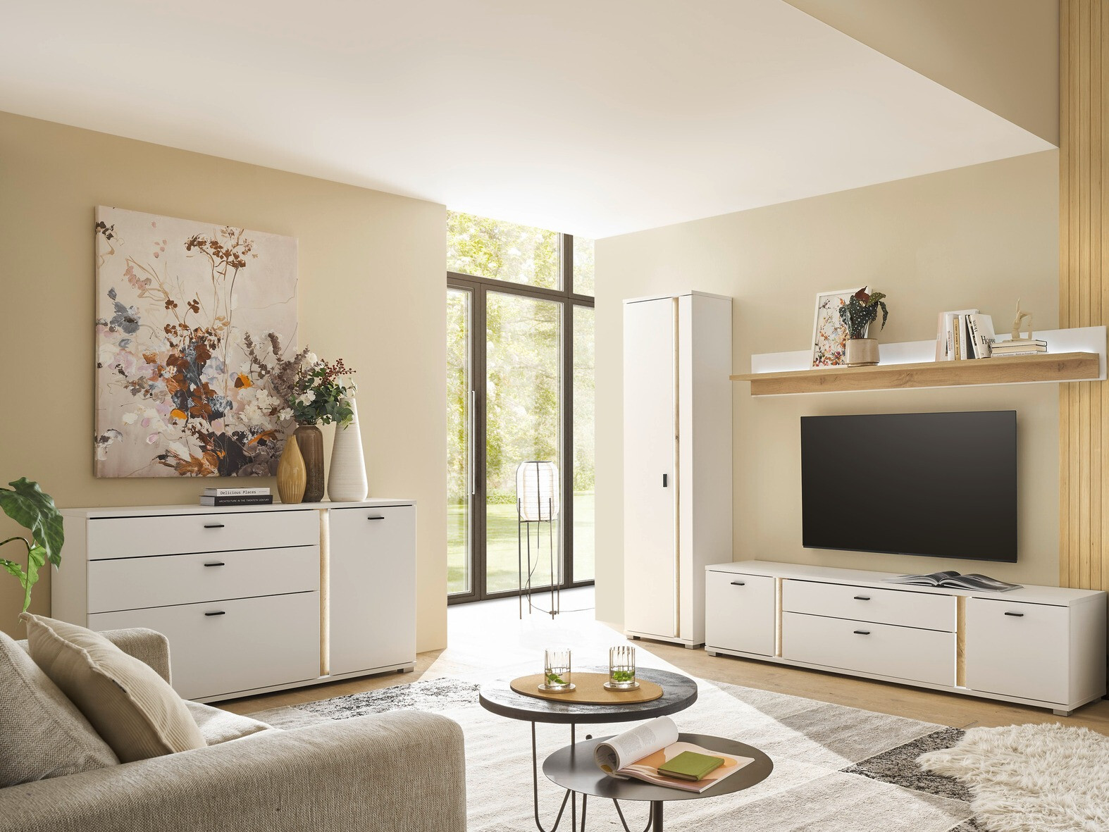 Komoda Avimavi 106 (Bela + Wotan hrast)