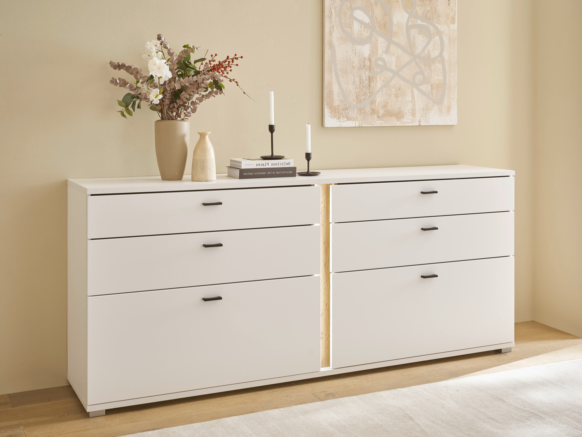 Komoda Avimavi 107 (Bela + Wotan hrast)