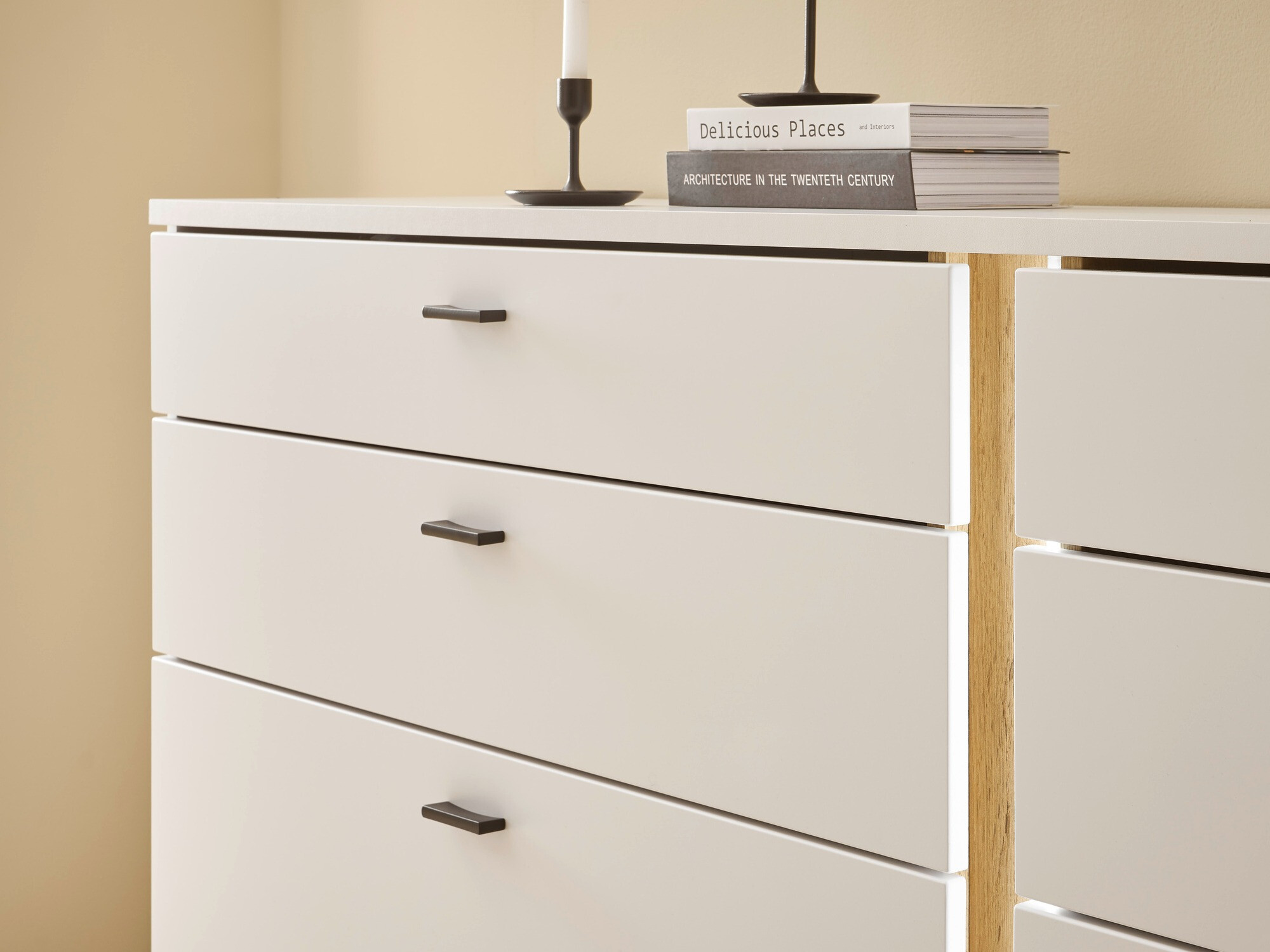 Komoda Avimavi 107 (Bela + Wotan hrast)