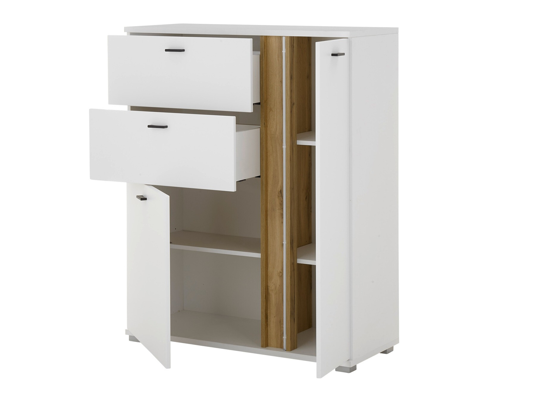 Komoda Avimavi 108 (Bela + Wotan hrast)