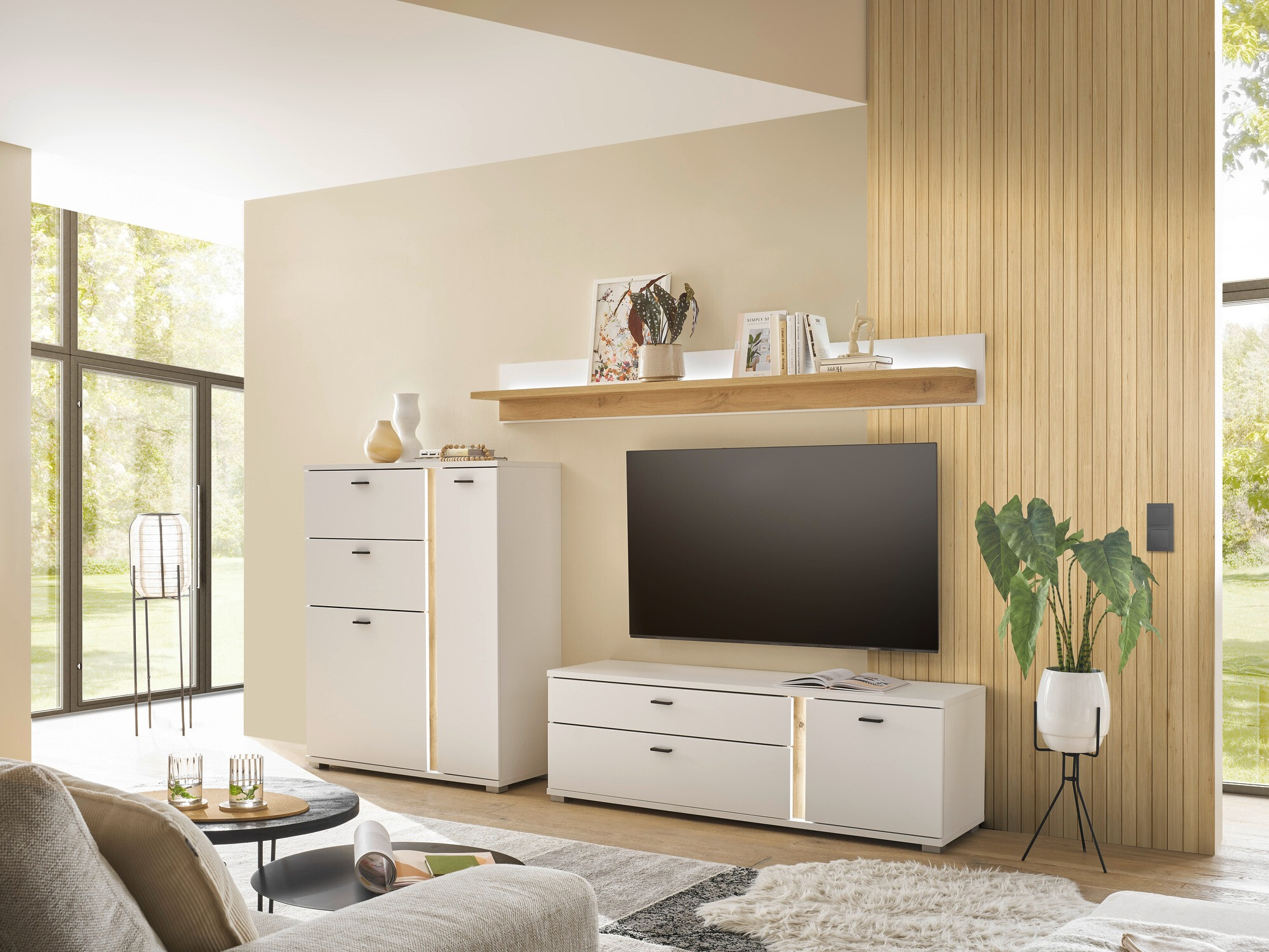 Komoda Avimavi 108 (Bela + Wotan hrast)