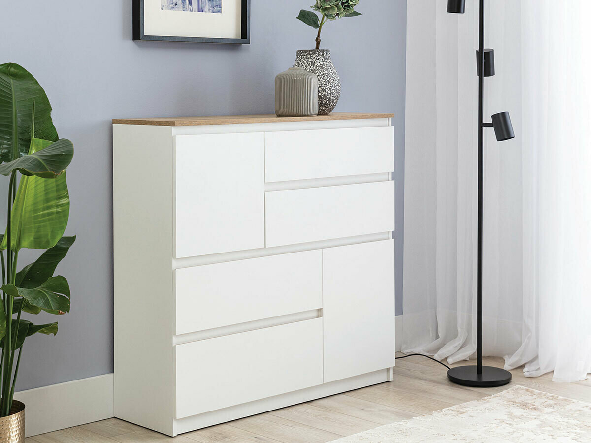 Komoda Catelbi 105 (Bela + Hrast)