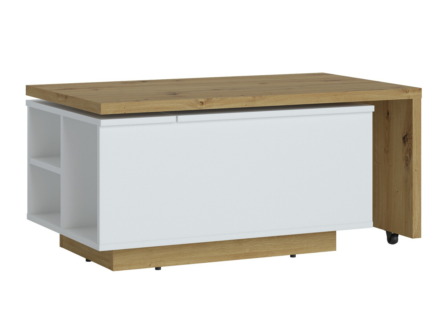 Raztegljiva klubska mizica Ontario 133 (Bela + Artisan hrast)