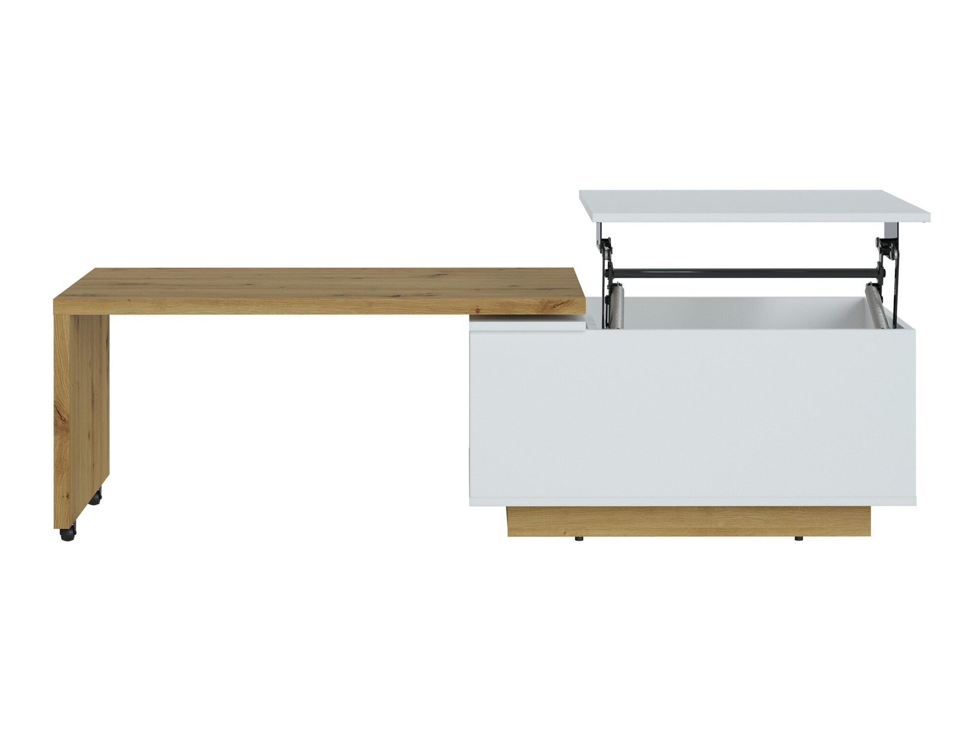 Raztegljiva klubska mizica Ontario 133 (Bela + Artisan hrast)