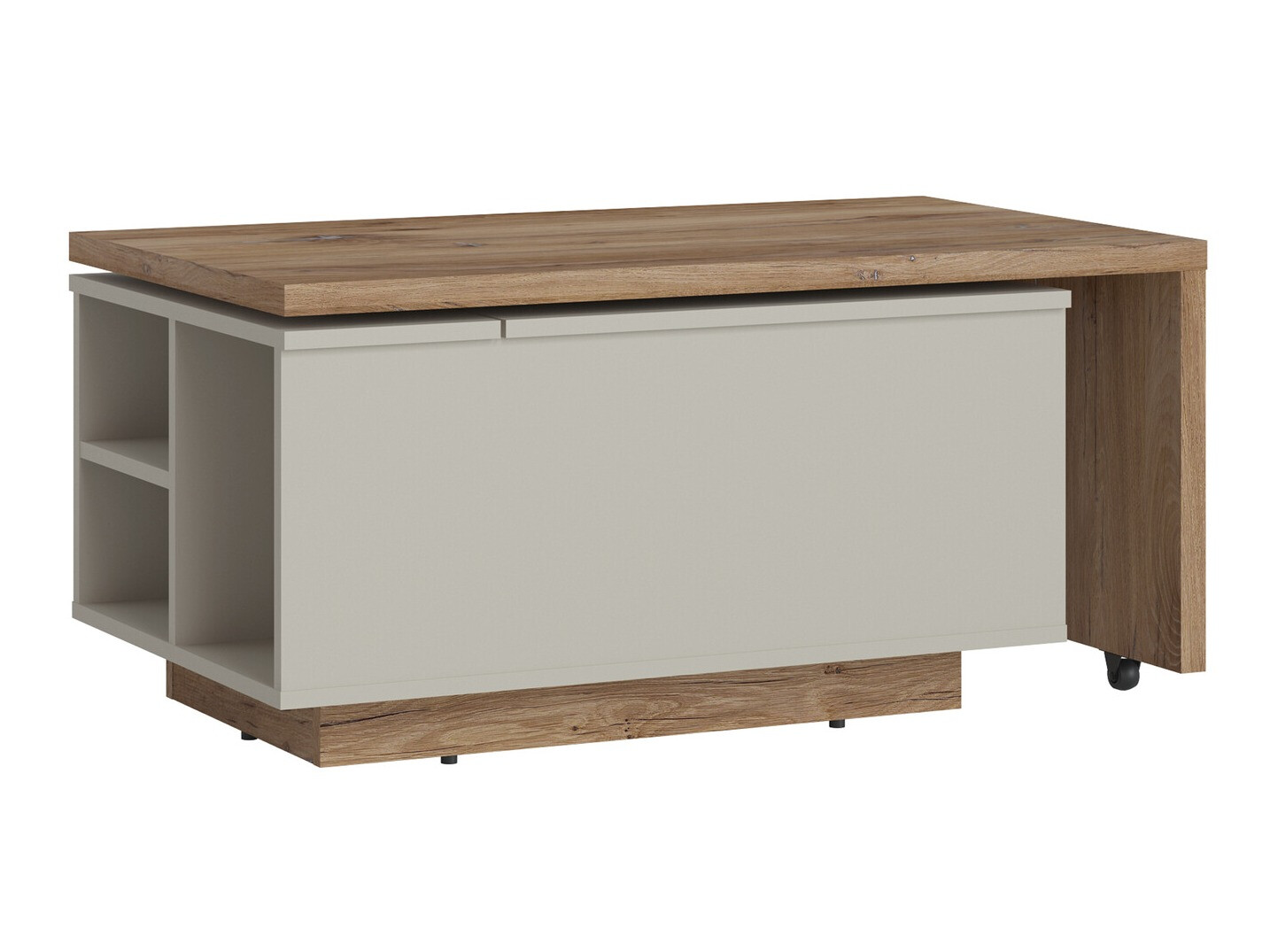 Raztegljiva klubska mizica Ontario 133 (Siva + Temen hrast)