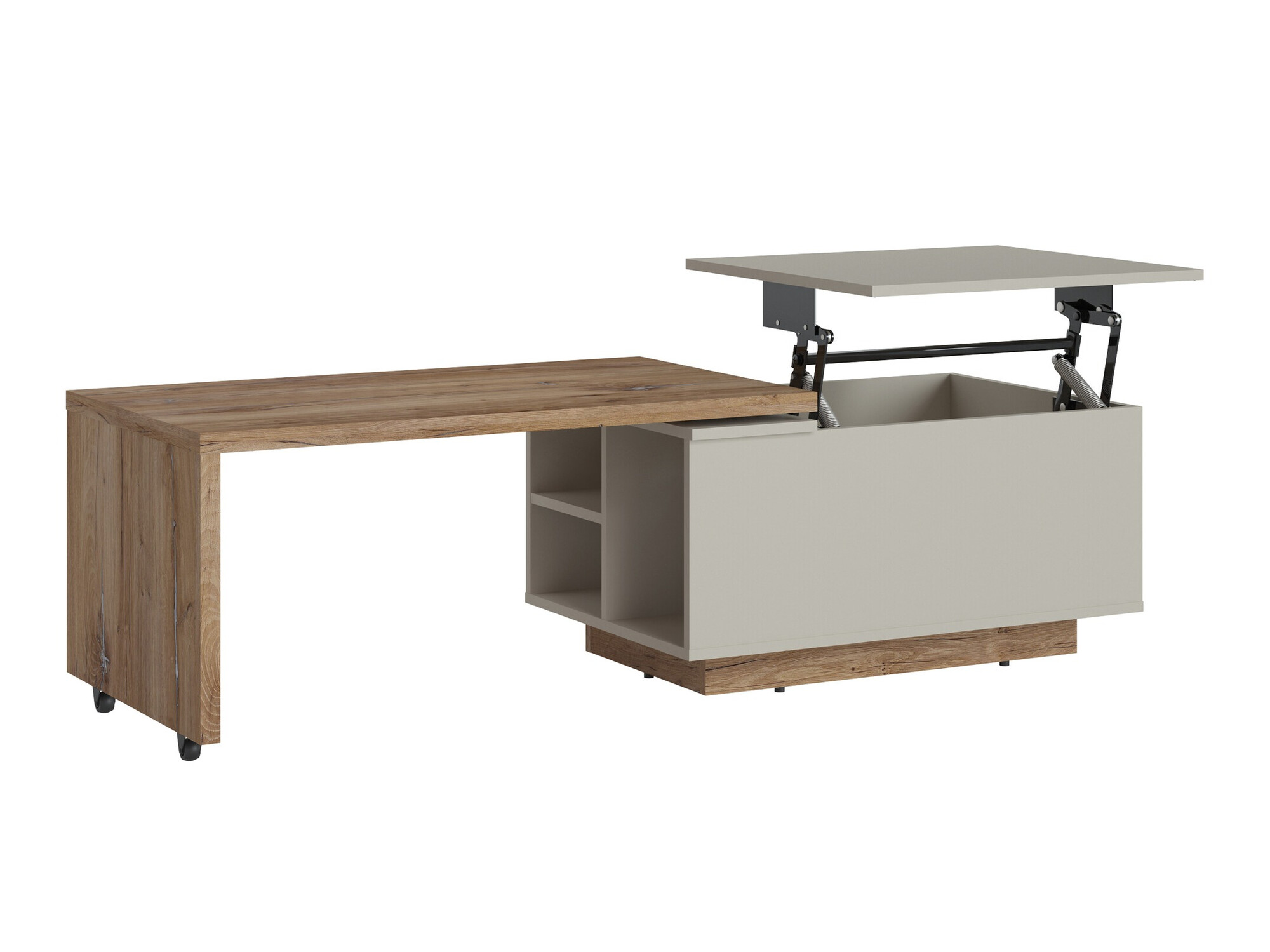 Raztegljiva klubska mizica Ontario 133 (Siva + Temen hrast)