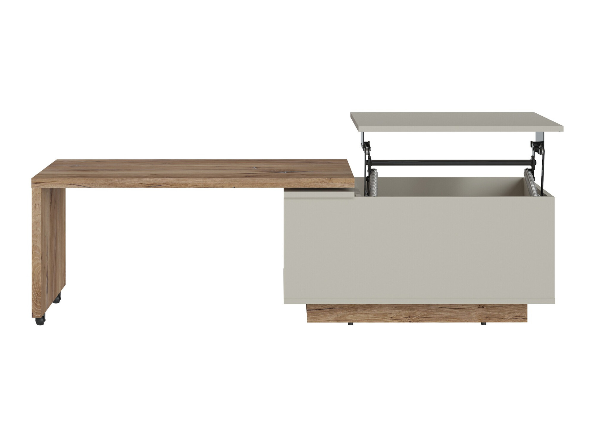 Raztegljiva klubska mizica Ontario 133 (Siva + Temen hrast)