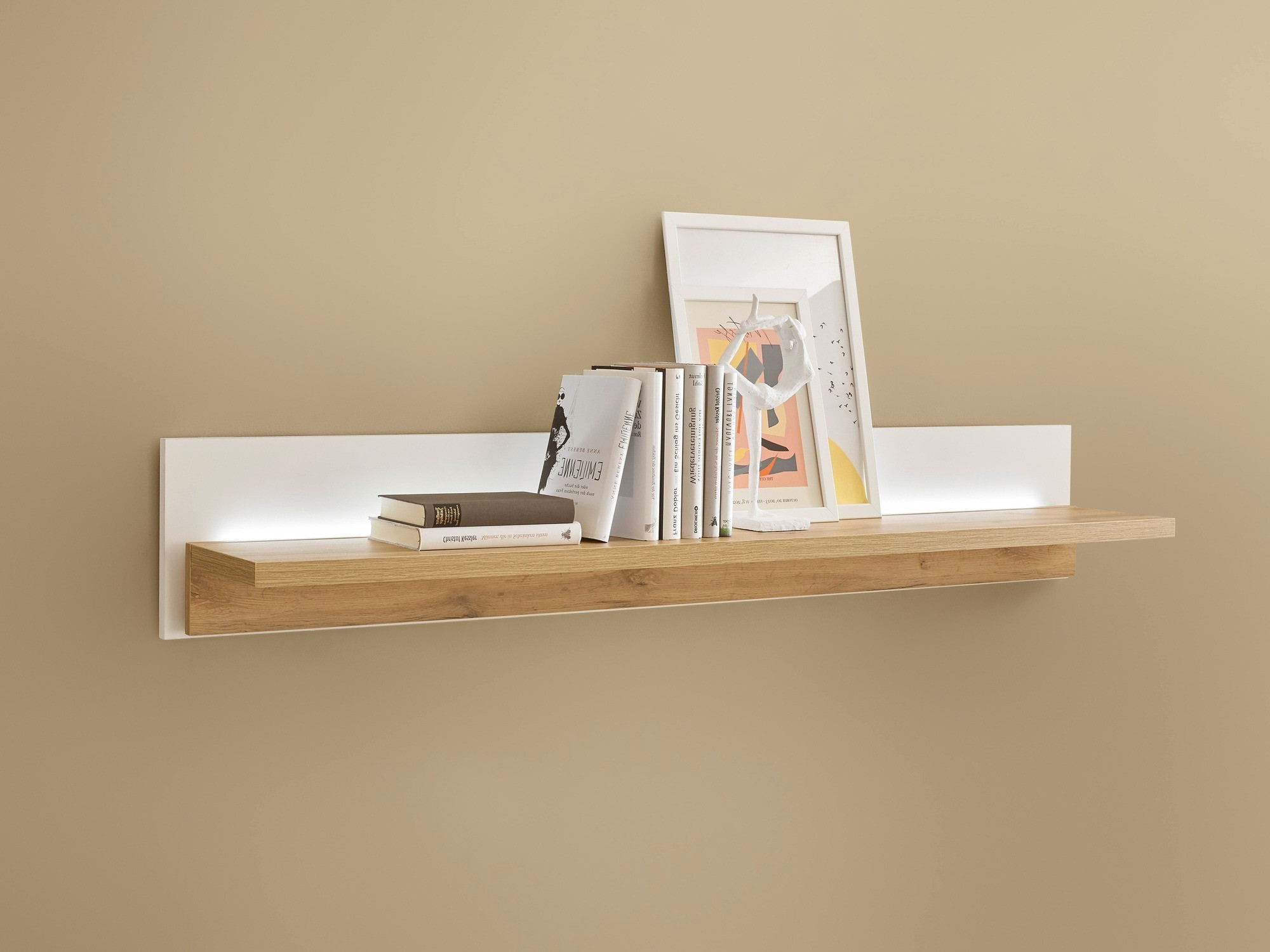 Stenska polica Avimavi 110 (Bela + Wotan hrast)